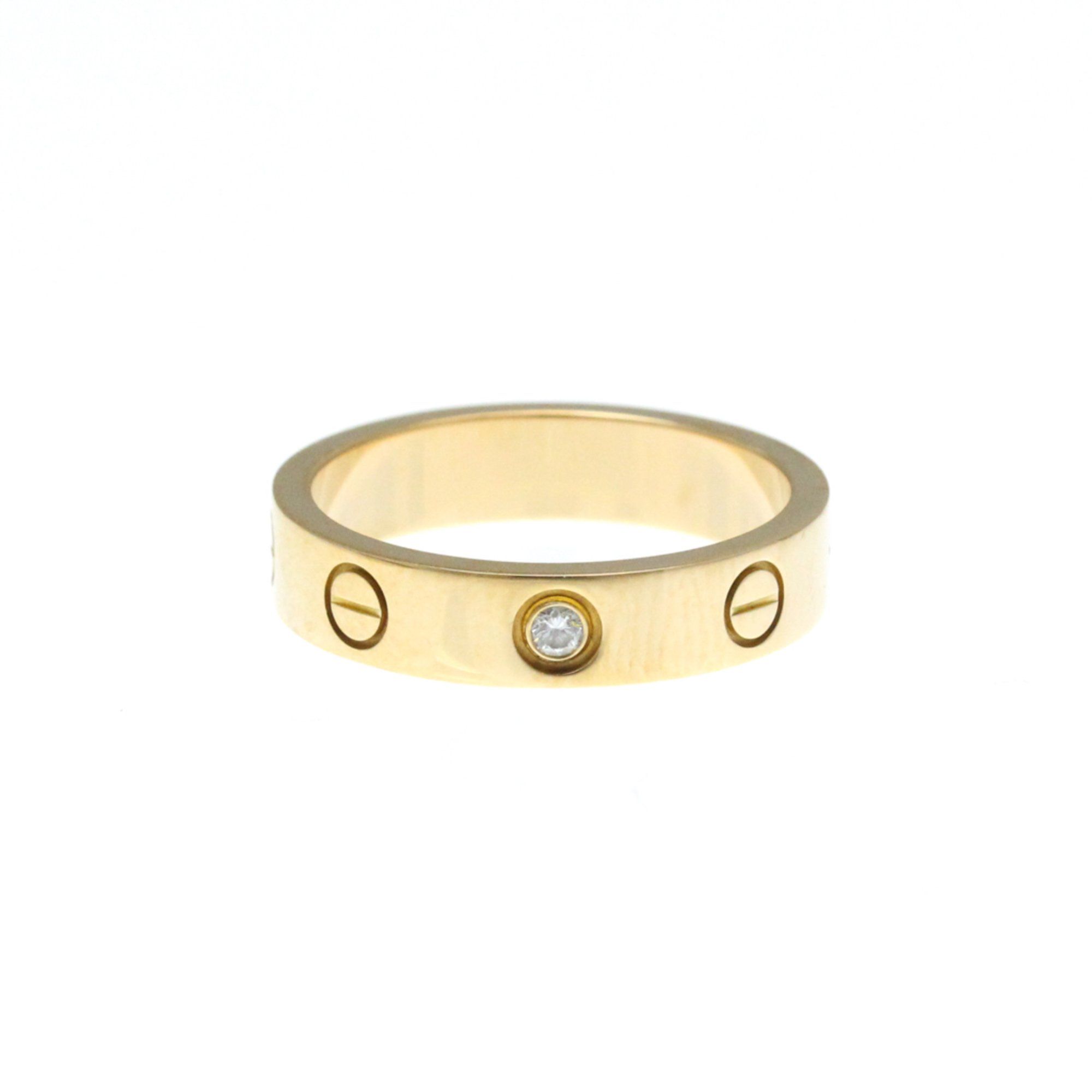 Cartier Mini Love Ring 1P Diamond B4050700 Pink Gold (18K) Fashion Diamond Band Ring Pink Gold