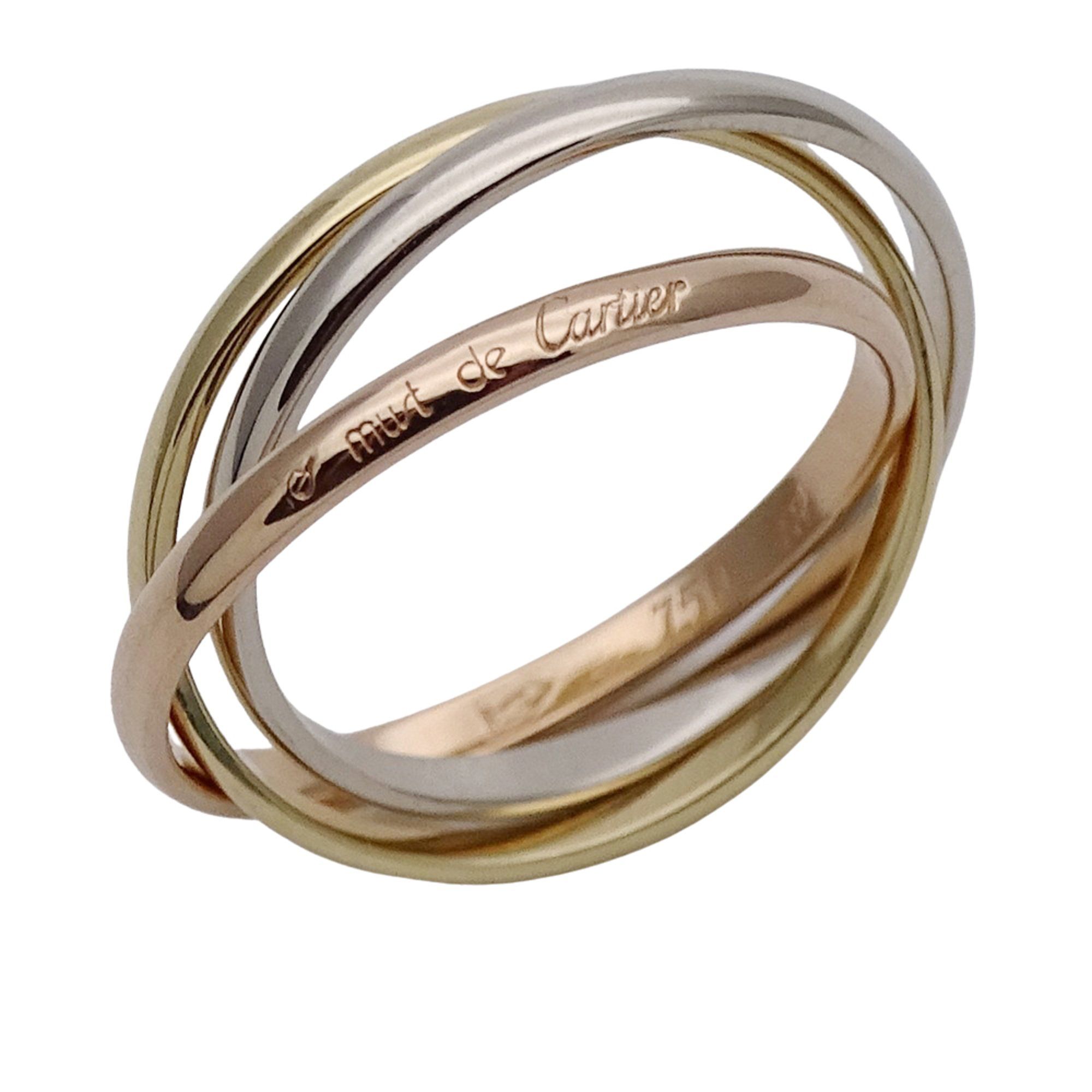 Cartier ring for women, brand name ring, 750PG, 750WG, 750YG, Trinity XS, pink gold, white yellow #4