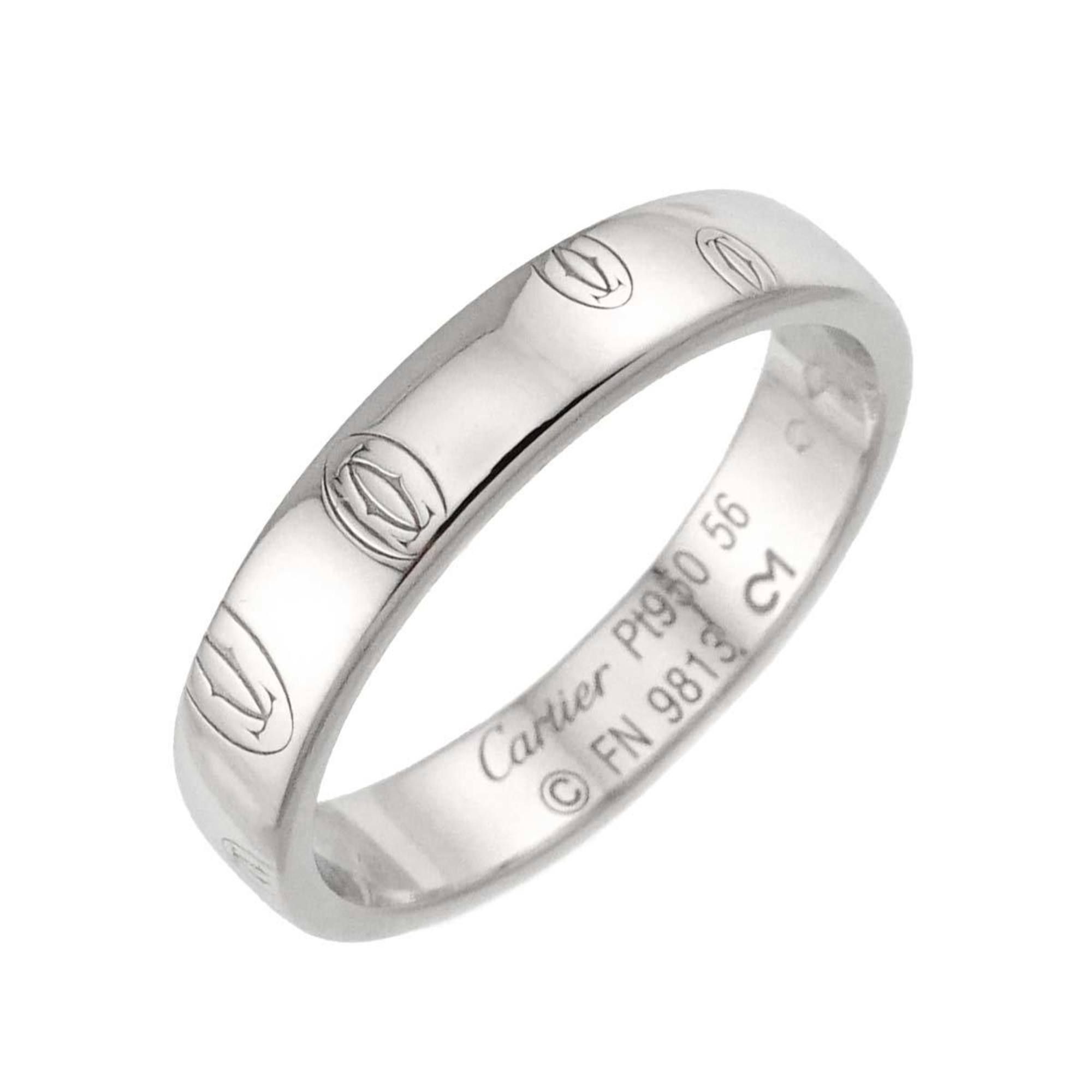 Cartier Happy Birthday SM #56 Ring, Platinum, Logo Ring