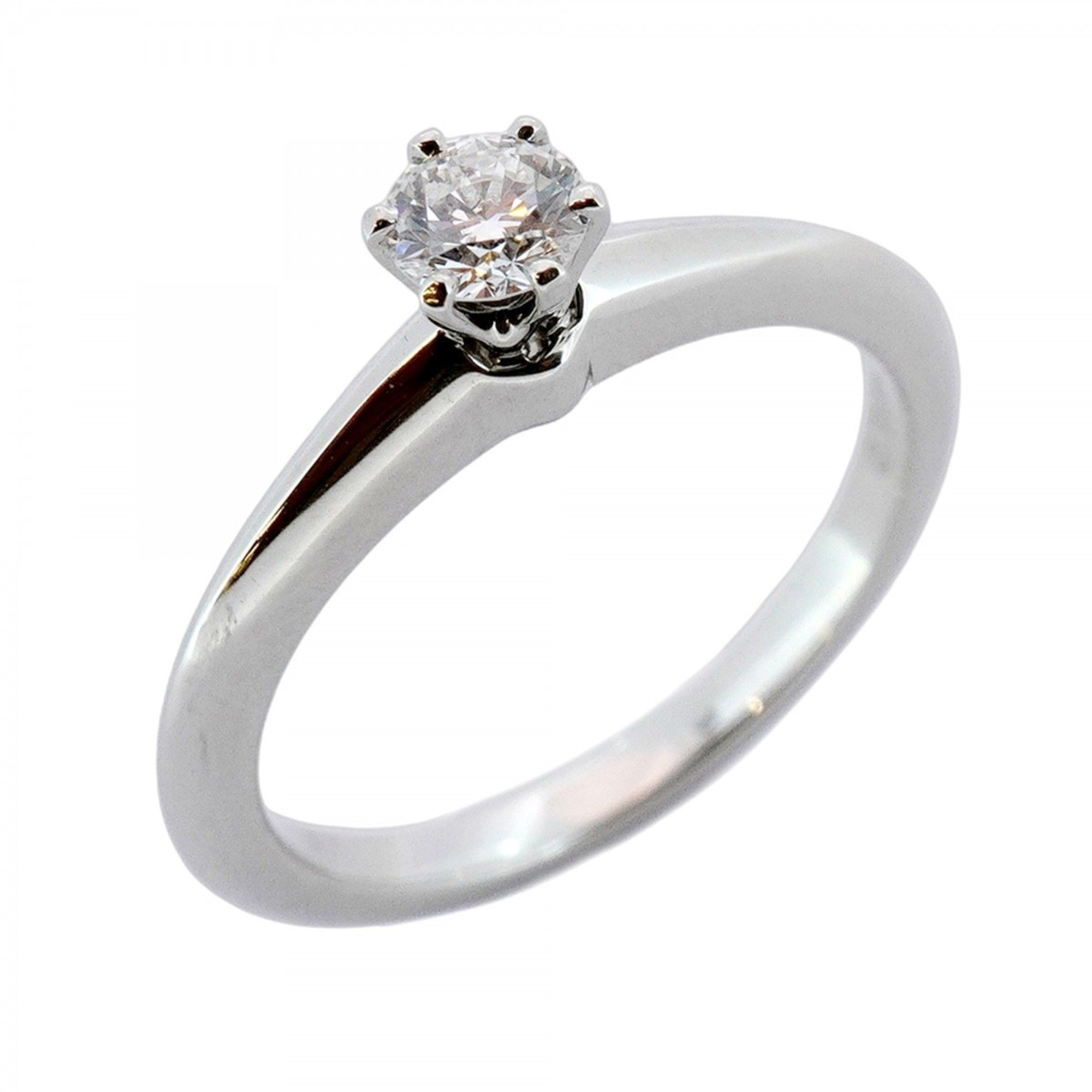 Tiffany Solitaire Ring, 1PD, Pt950 Platinum, 0.24ct Diamond, Size 11, Women's