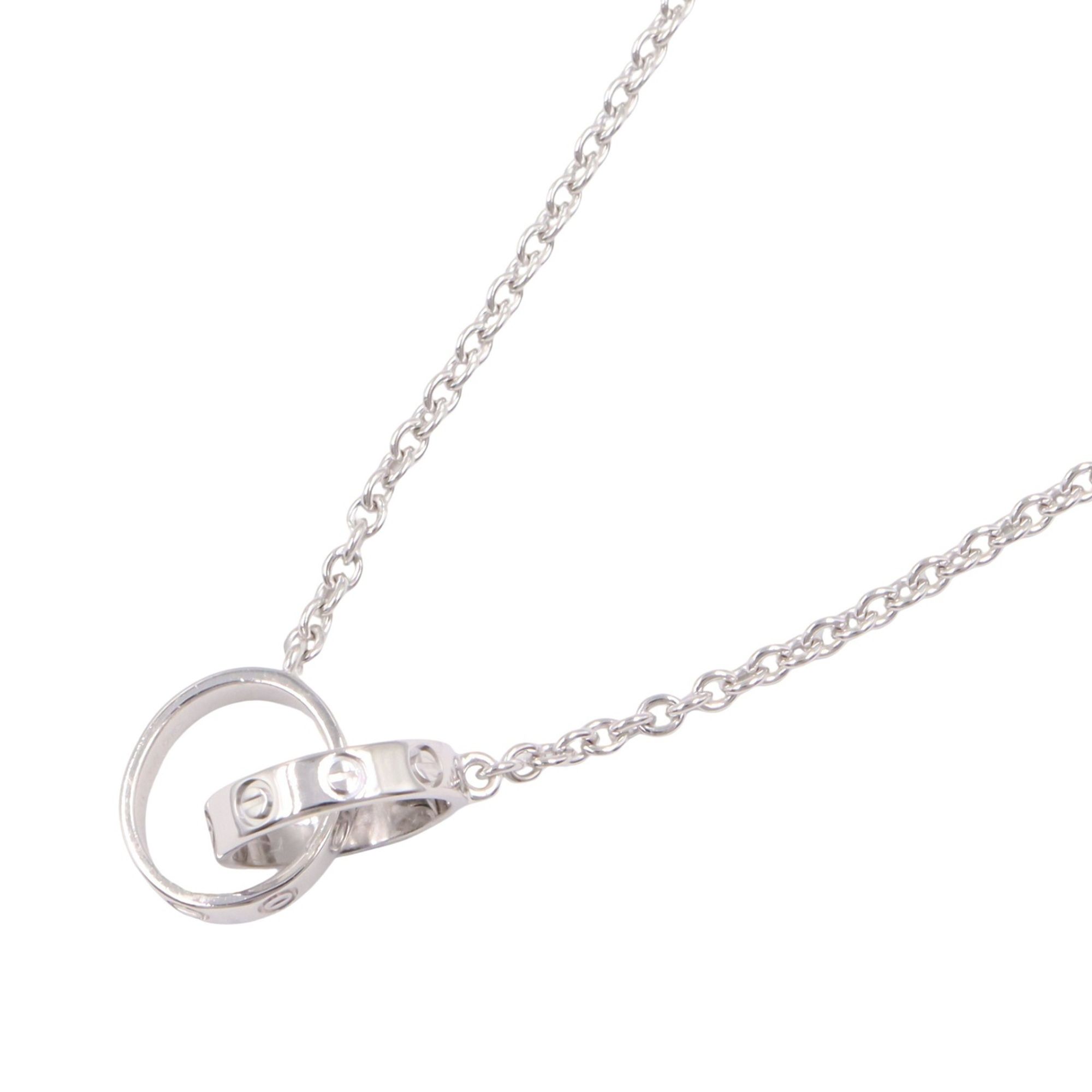 Cartier Baby Love Necklace, 18K White Gold (K18WG) for Women, Silver