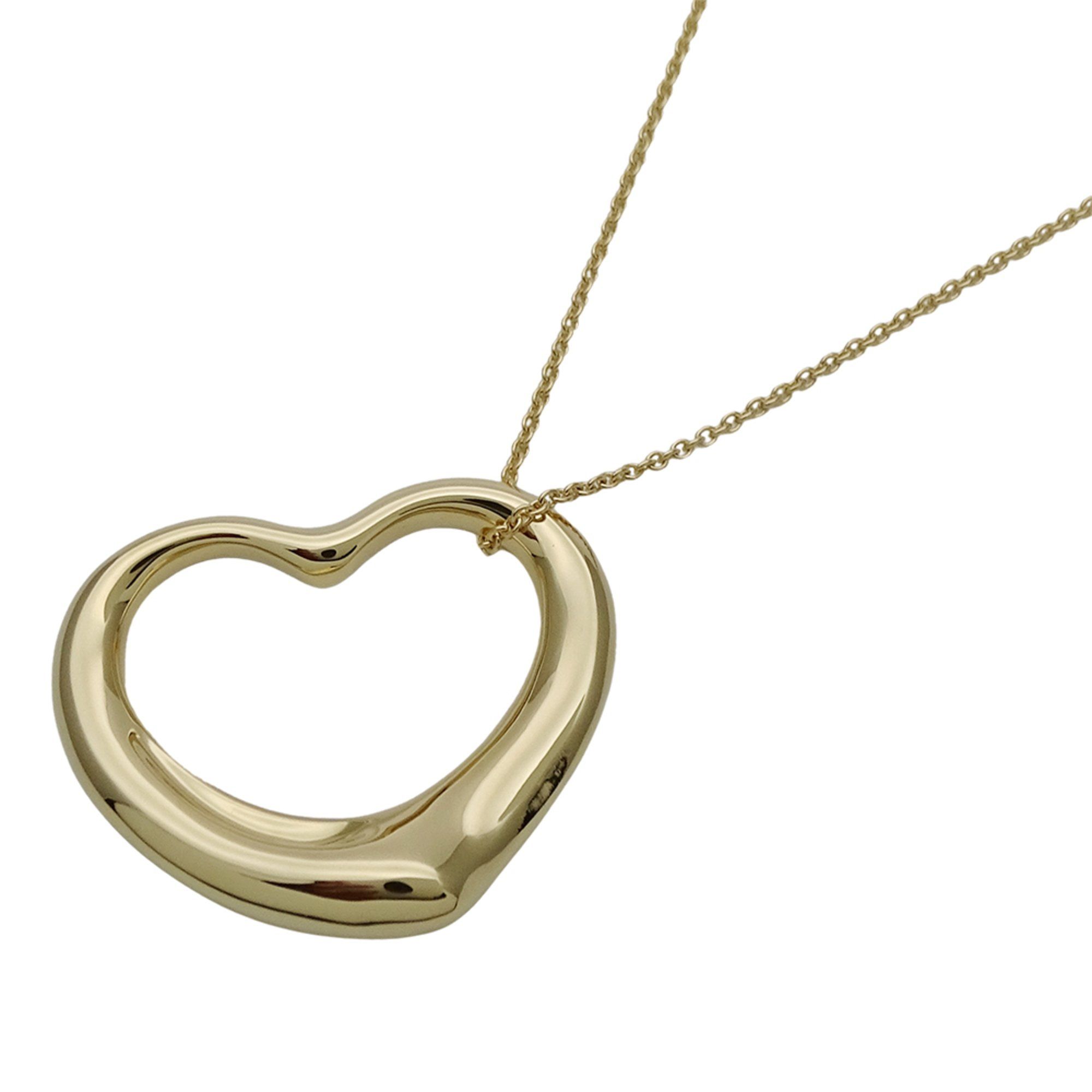 Tiffany TIFFANY & Co. Necklace Women's Brand 750YG Elsa Peretti Open Heart Yellow Gold Jewelry Polis