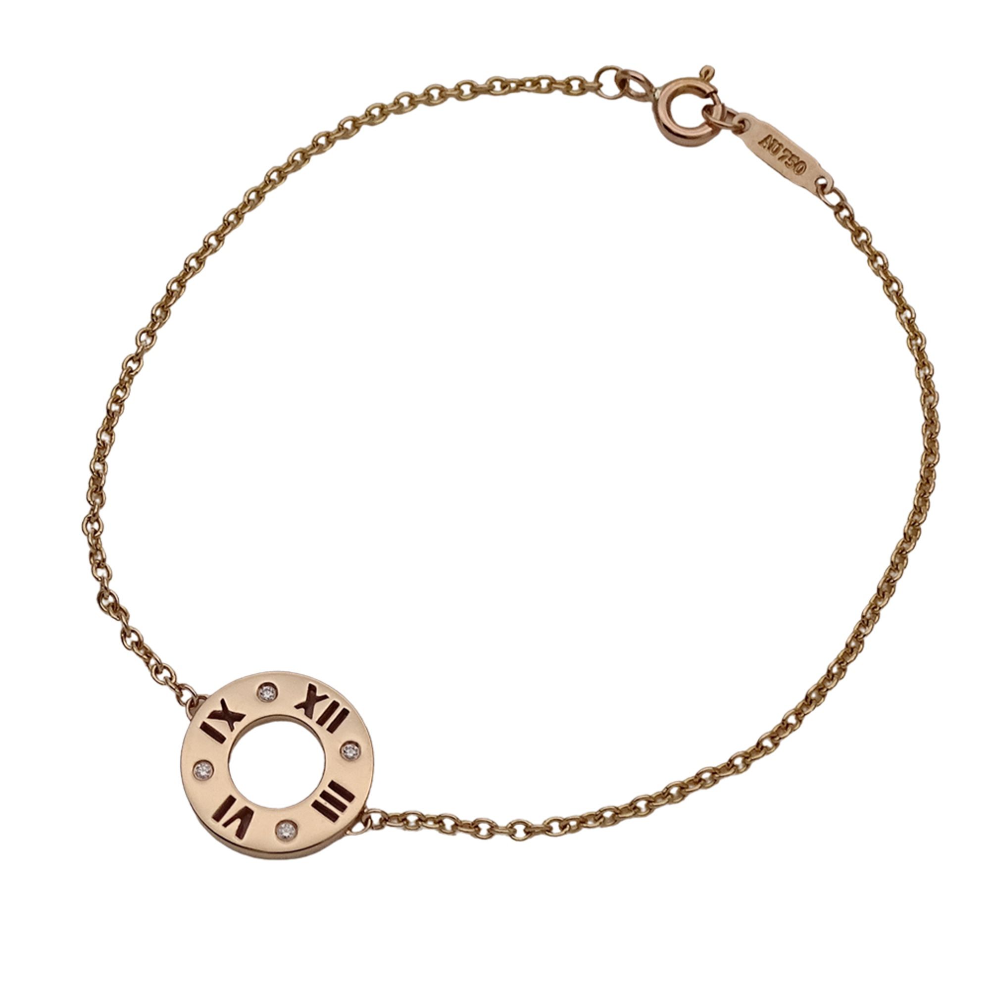 Tiffany & Co. Women's Bracelet, 750PG, 4-Piece Diamond Atlas-Pierced Circle, Polished Pink Gold