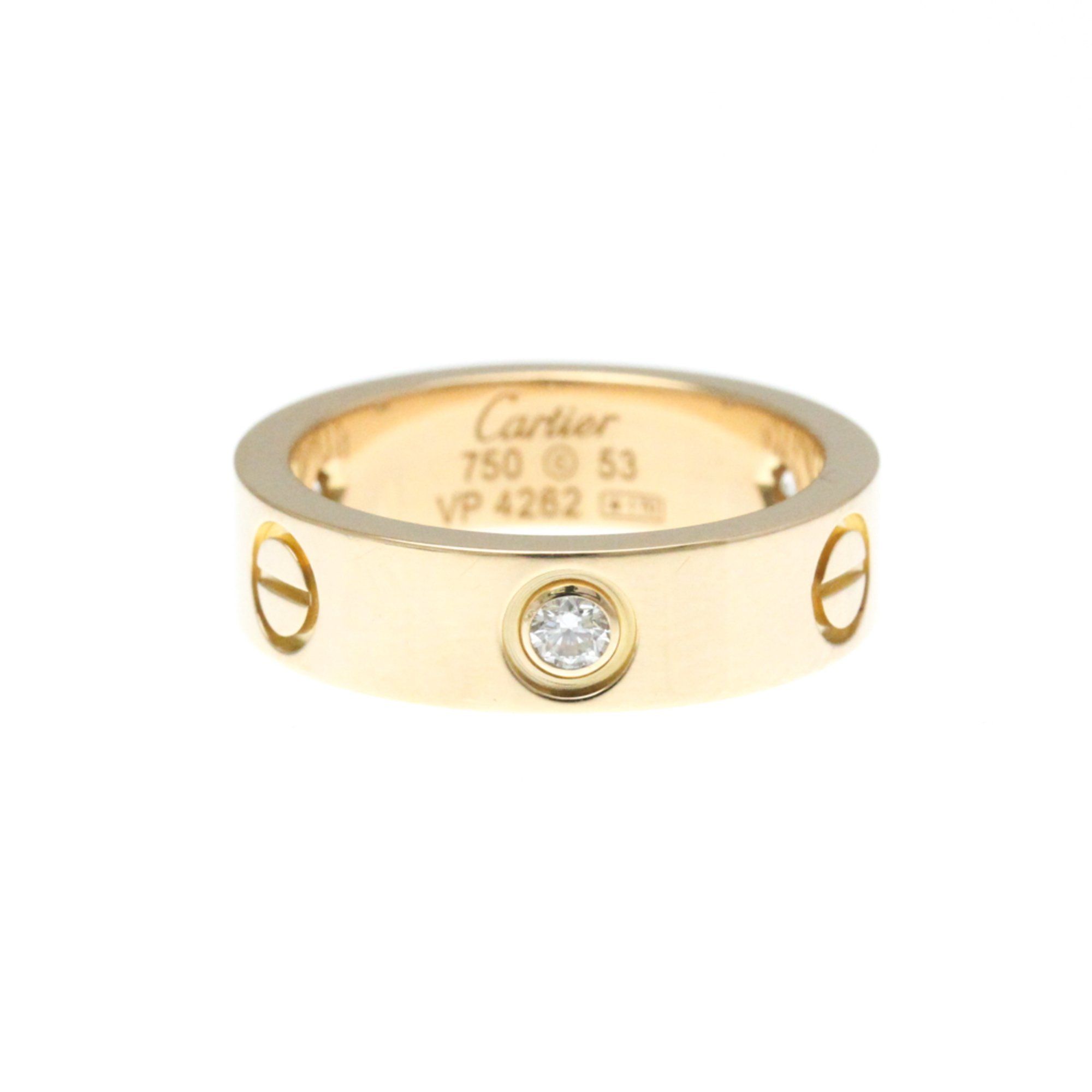 Cartier Love Ring 3P Diamond Pink Gold (18K) Fashion Diamond Band Ring Pink Gold