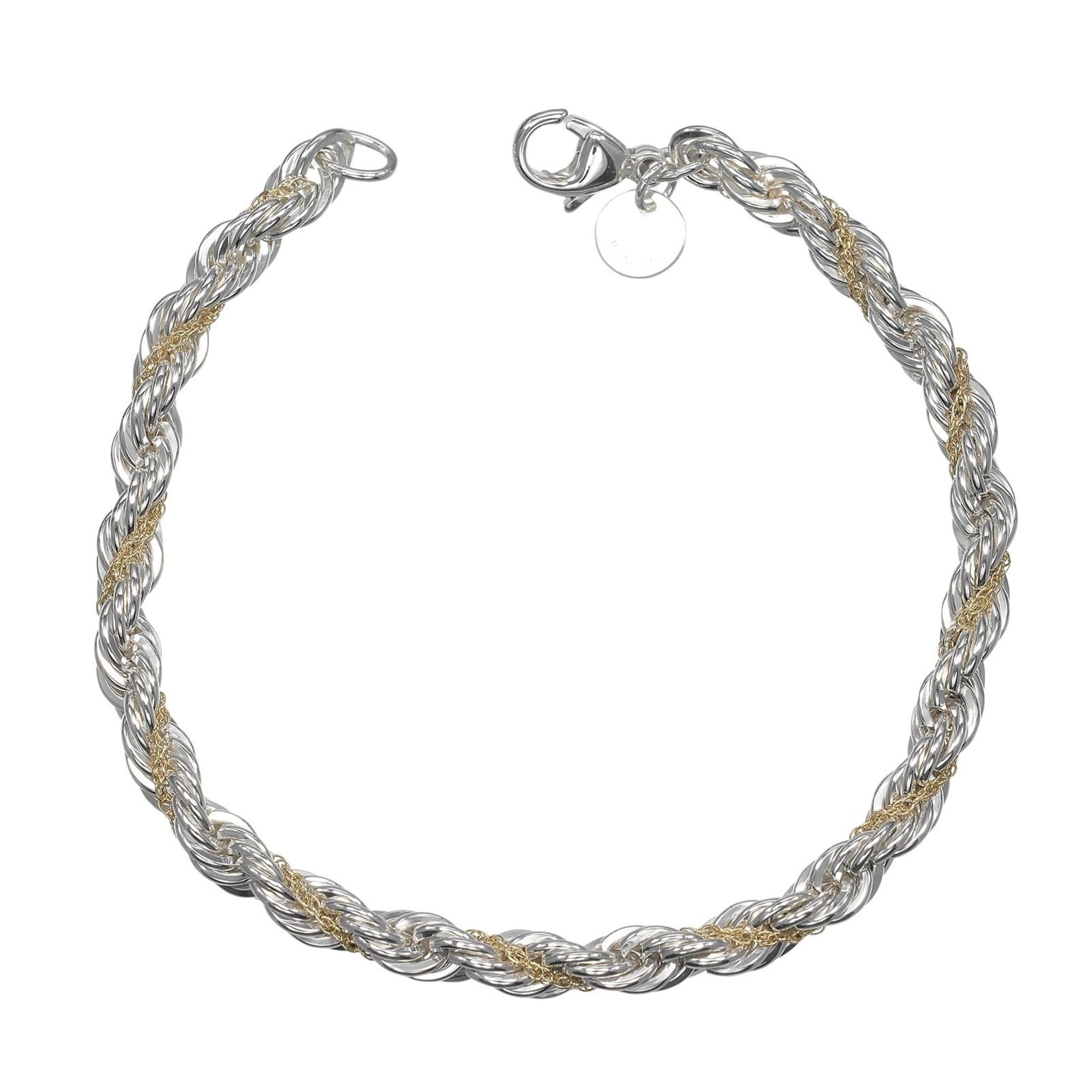 Tiffany & Co. Twist Bracelet, 925 Sterling Silver and 18K Yellow Gold, Approx. 13.56g.