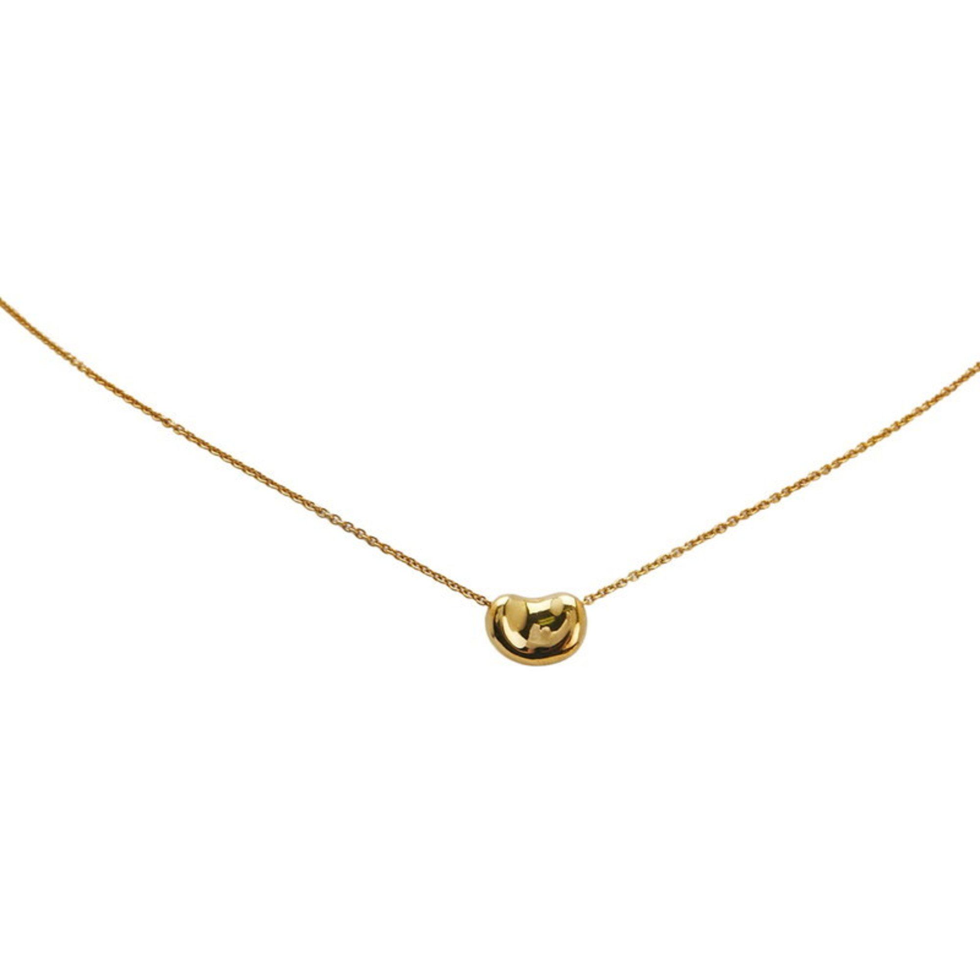 Tiffany Elsa Peretti Bean pendant necklace in 18KYG yellow gold. Women's. TIFFANY & Co.