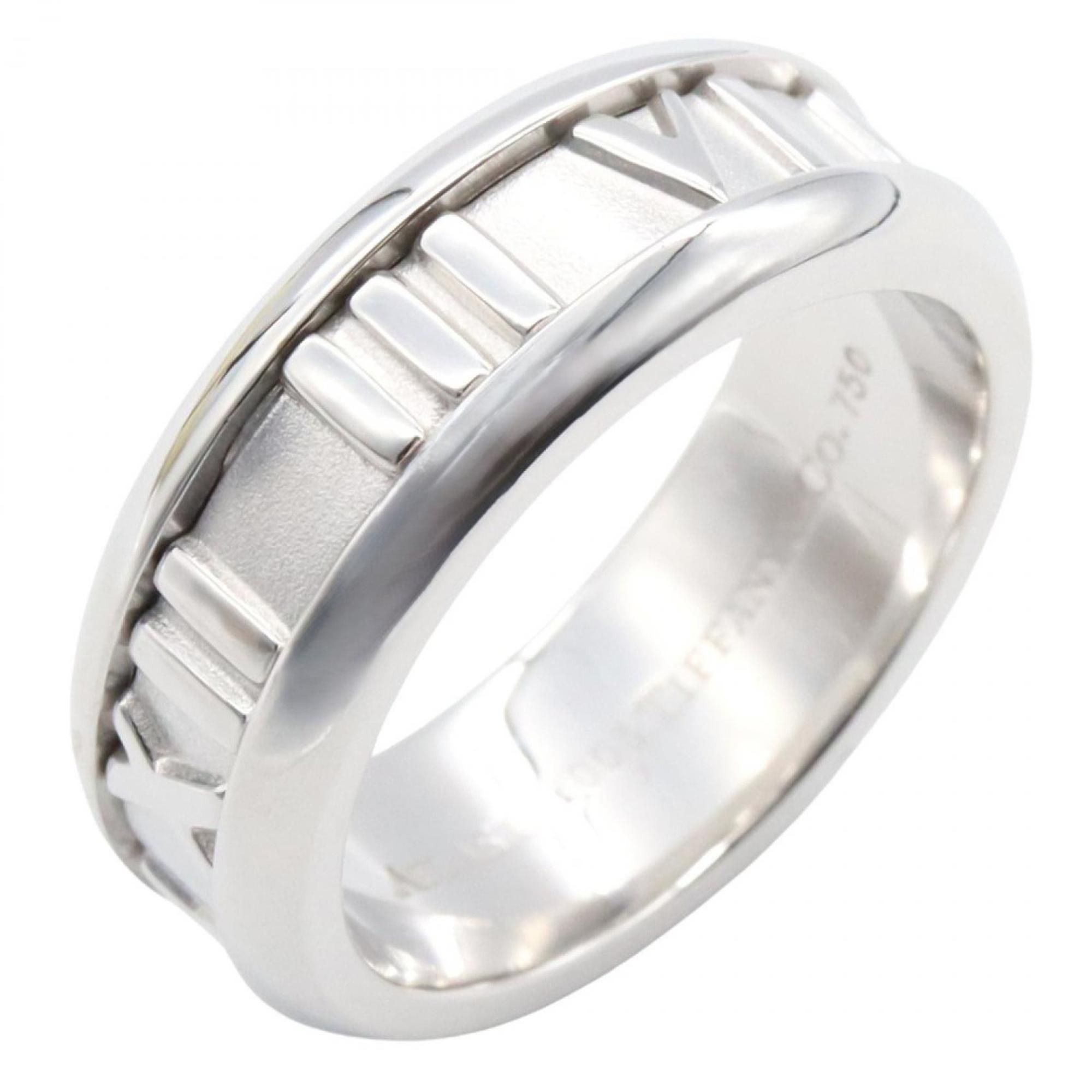 Tiffany & Co. Atlas Ring, 18K White Gold, Men's and Women's, Silver
