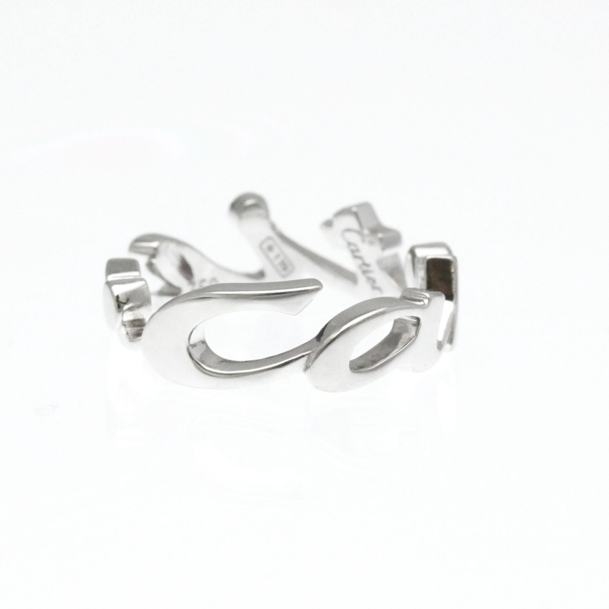 Cartier Signature Ring White Gold (18K) Fashion No Stone Band Ring Silver