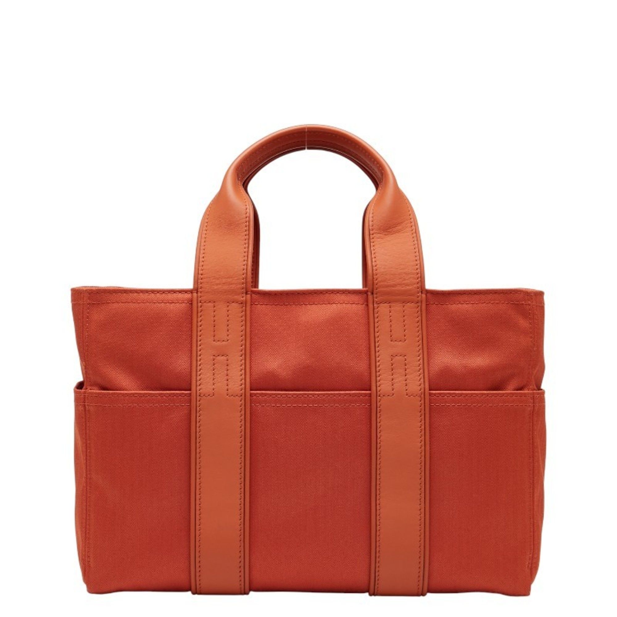 Hermès Acapulco PM Tote Bag, Handbag, Orange Leather, Nylon Canvas, Women's, HERMES