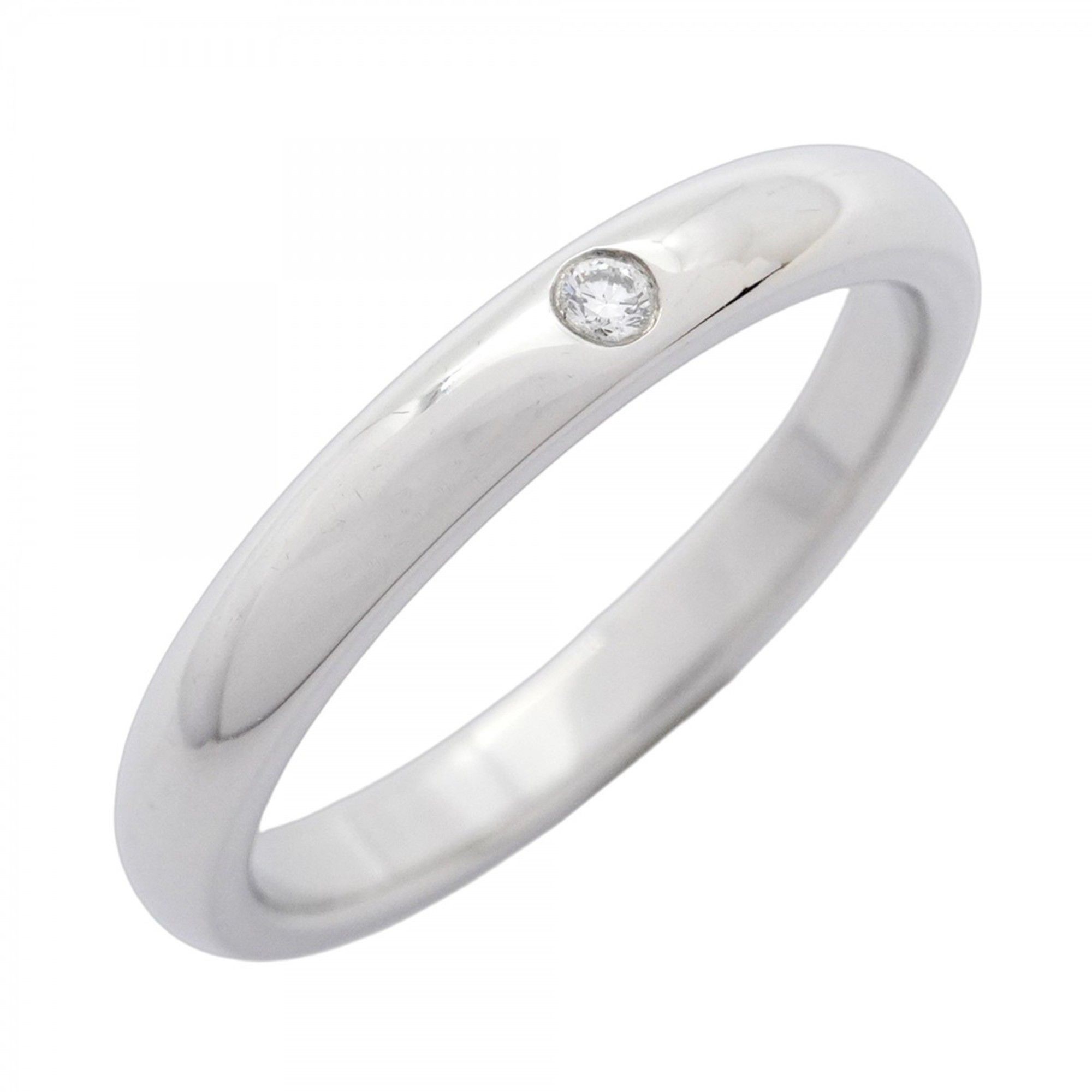 Tiffany Stacking Band Ring, 1PD, Pt950 Platinum, Diamond, Size 14, Men's/Women's