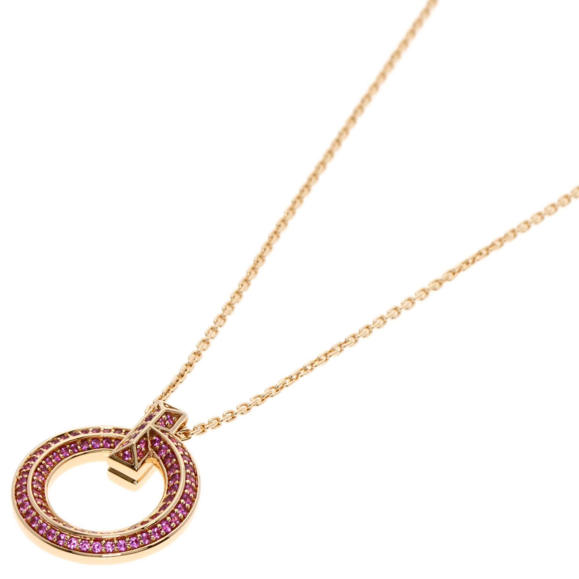 Tiffany T-One Circle Pink Sapphire Necklace in 18K Gold for Women. TIFFANY & Co.