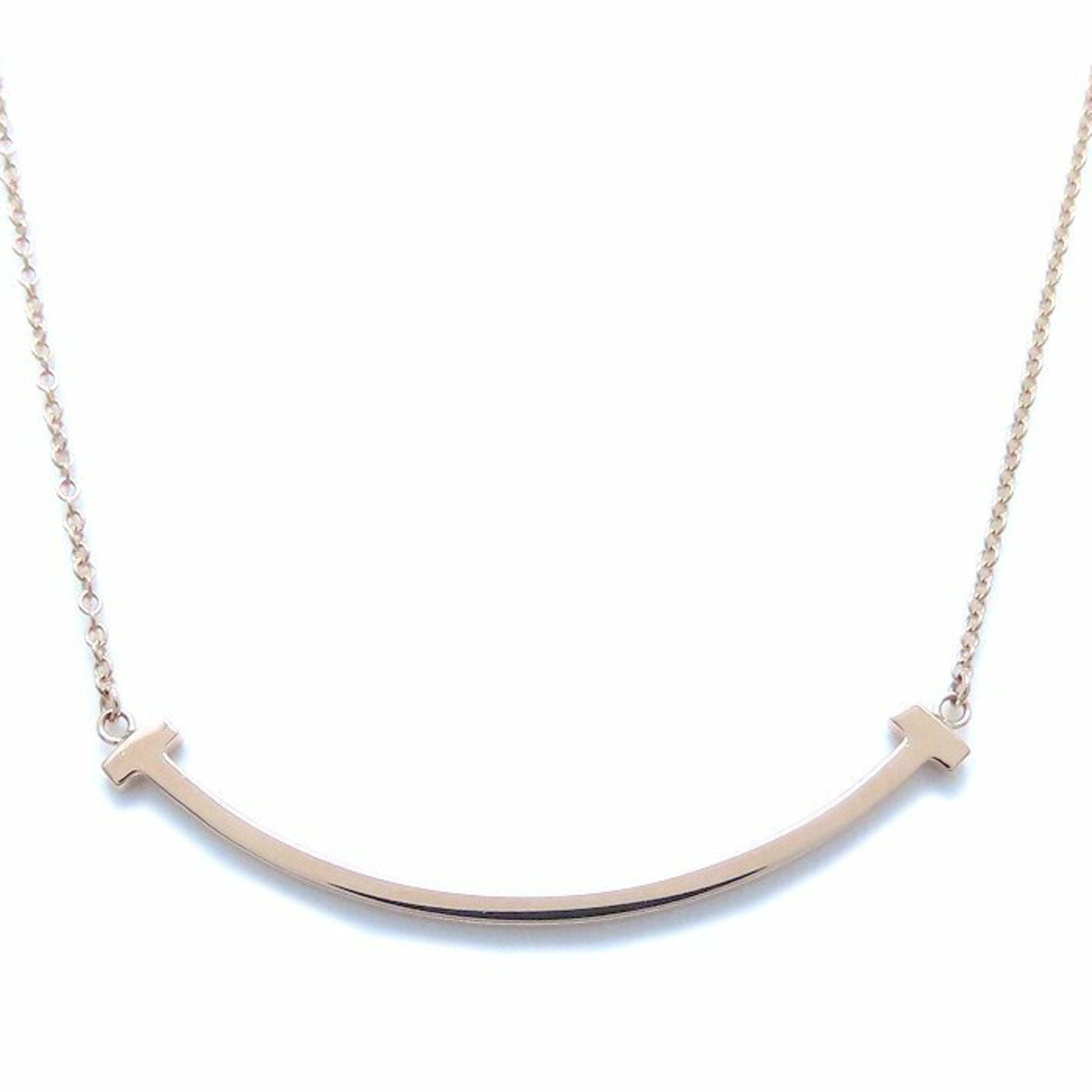 TIFFANY & Co. Tiffany T Smile Necklace, Small, 750PG Pink Gold, 18K Rose Women's, 294337