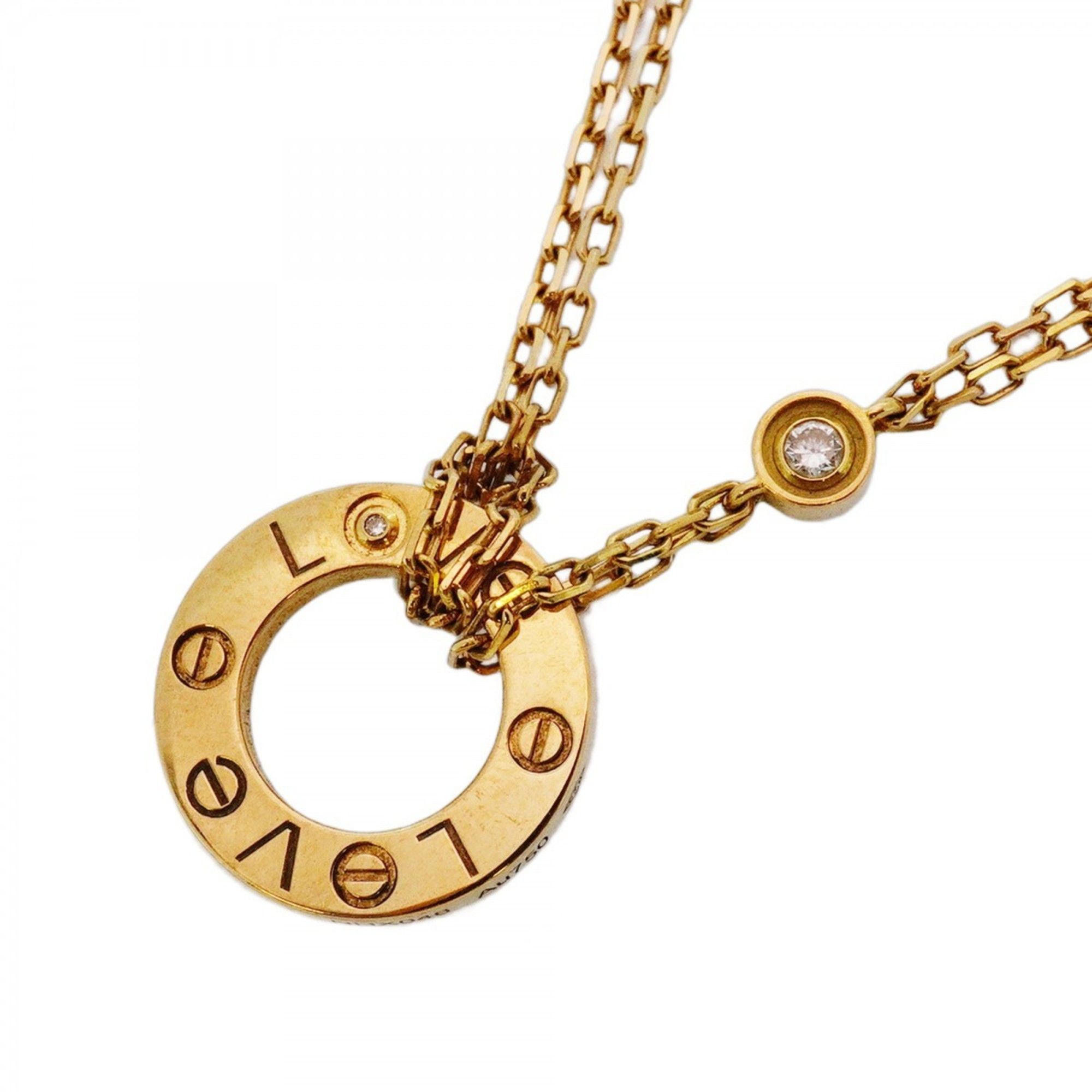 Cartier Love Circle 2PD Necklace in 18KYG Yellow Gold with Diamonds for Women