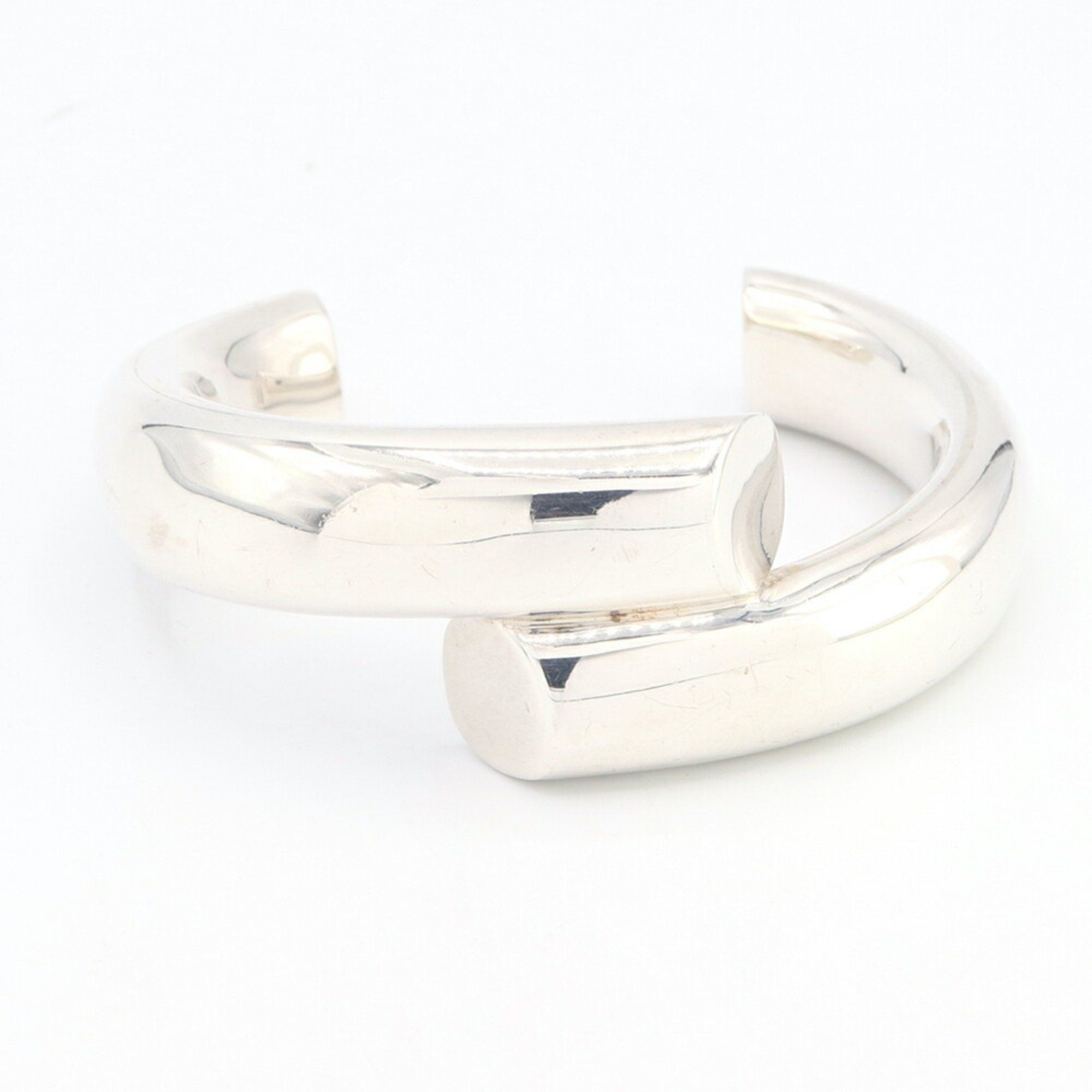 Tiffany Bangle Overlap Cuff SV Sterling Silver 925 Bracelet Women's Old Classic Retro TIFFANY & CO