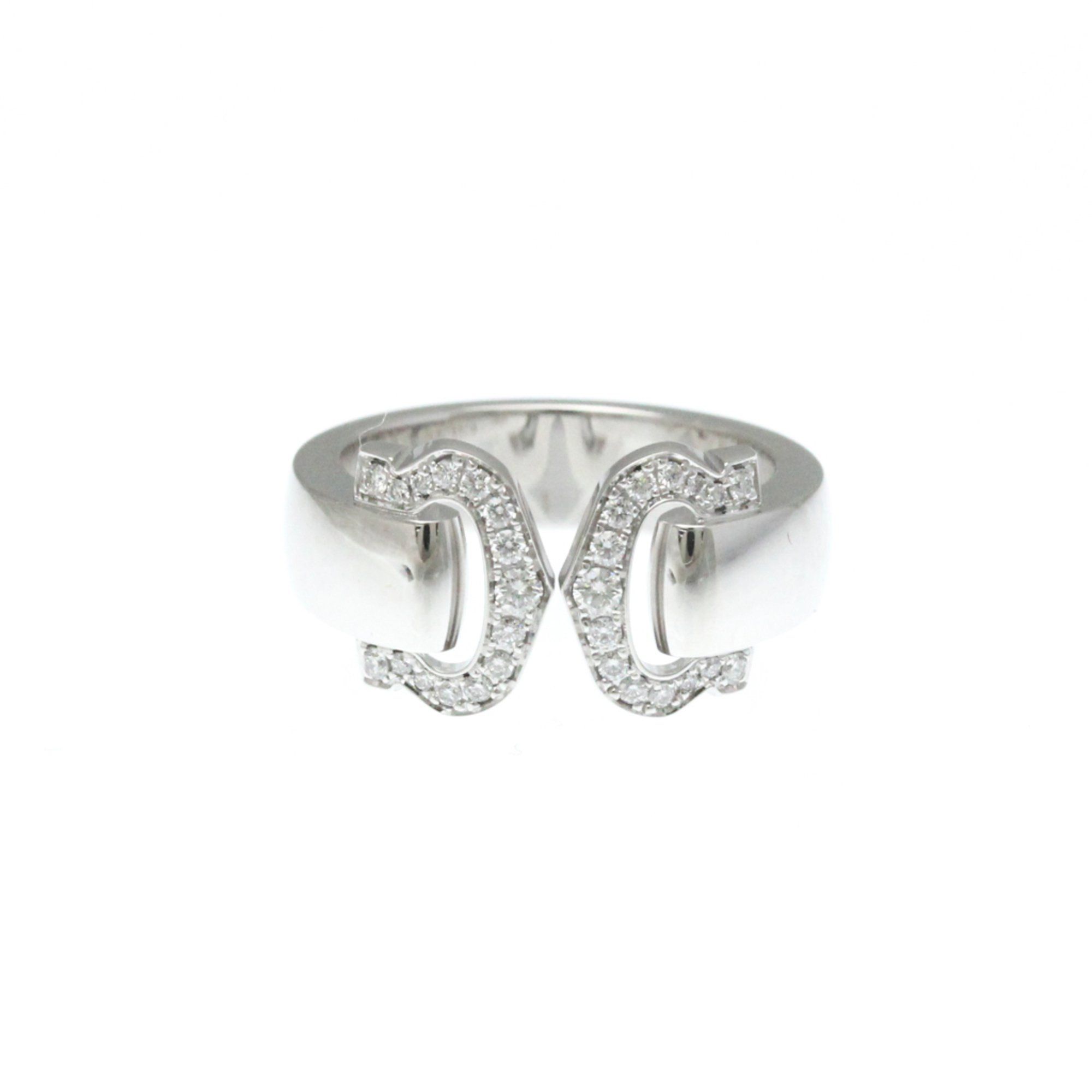 Cartier 2C Boucleset Diamond Ring White Gold (18K) Fashion Diamond Band Ring Silver