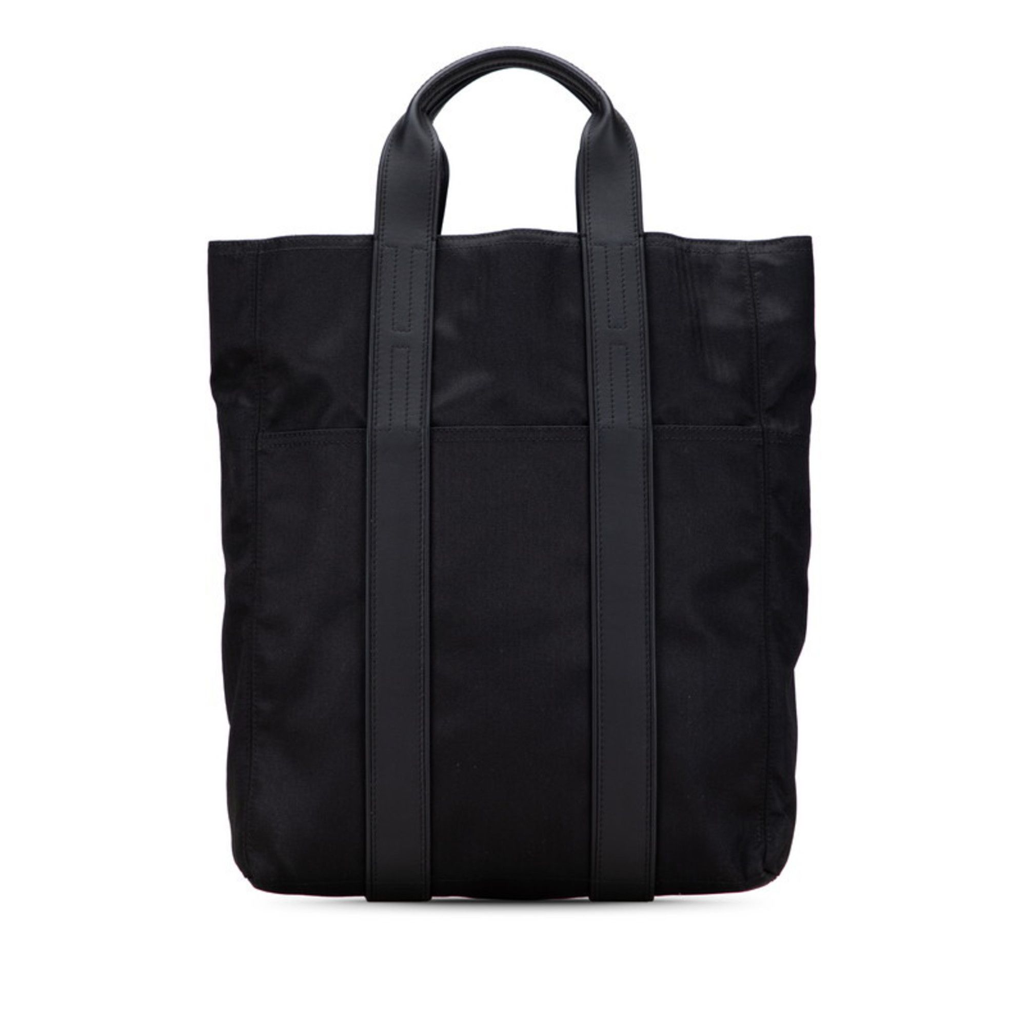 Hermès Acapulco Cabas MM Tote Bag, Handbag, Black Nylon and Leather, Women's, HERMES