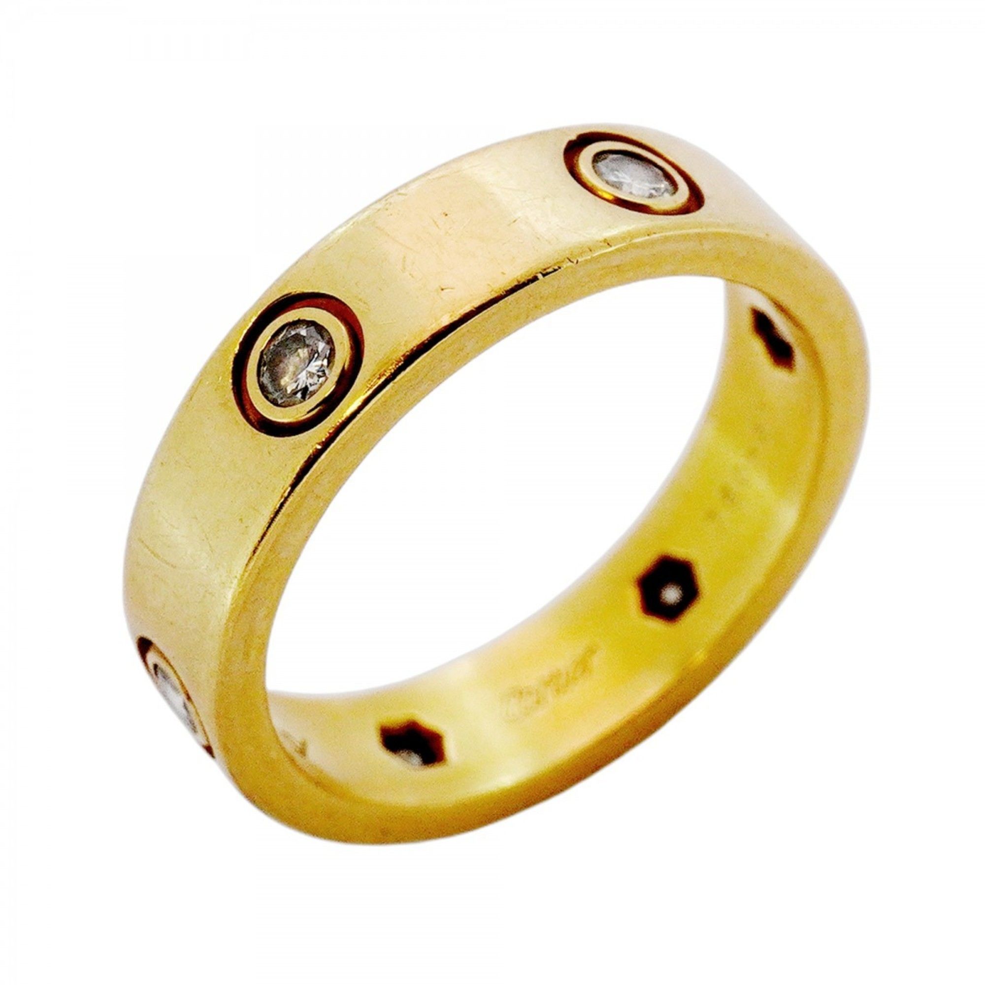 Cartier Love 6PD Ring, 18KYG Yellow Gold with Diamonds, #61, Men's
