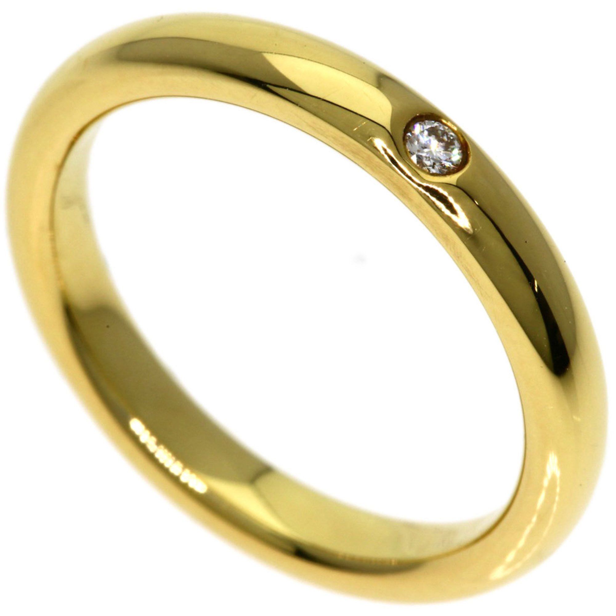 Tiffany & Co. Stacking Band Single Diamond Ring in 18K Yellow Gold for Women.