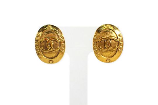 CHANEL Gold Coco Mark Earrings