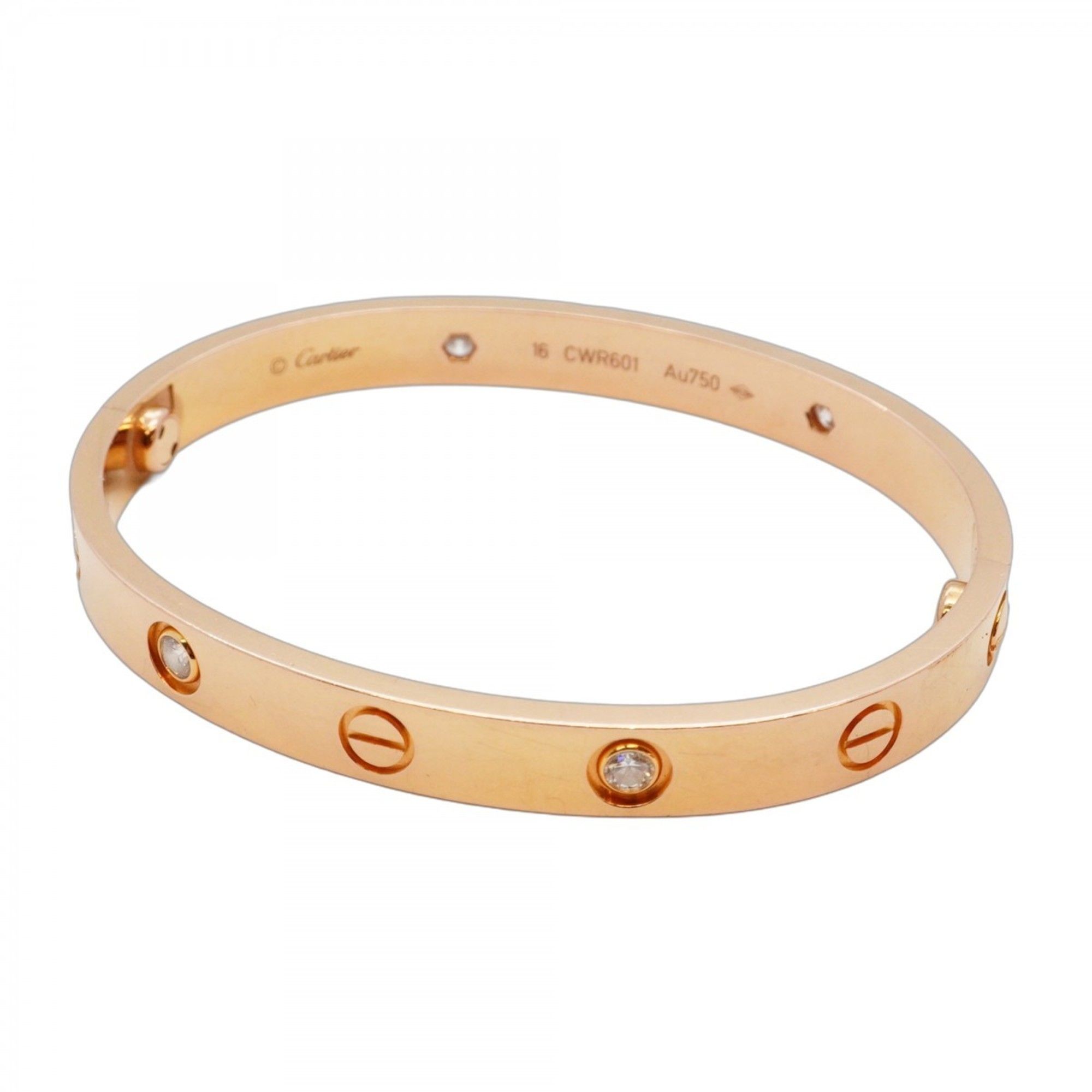 Cartier Love Bracelet 4PD 18KPG Pink Gold Diamond Women's