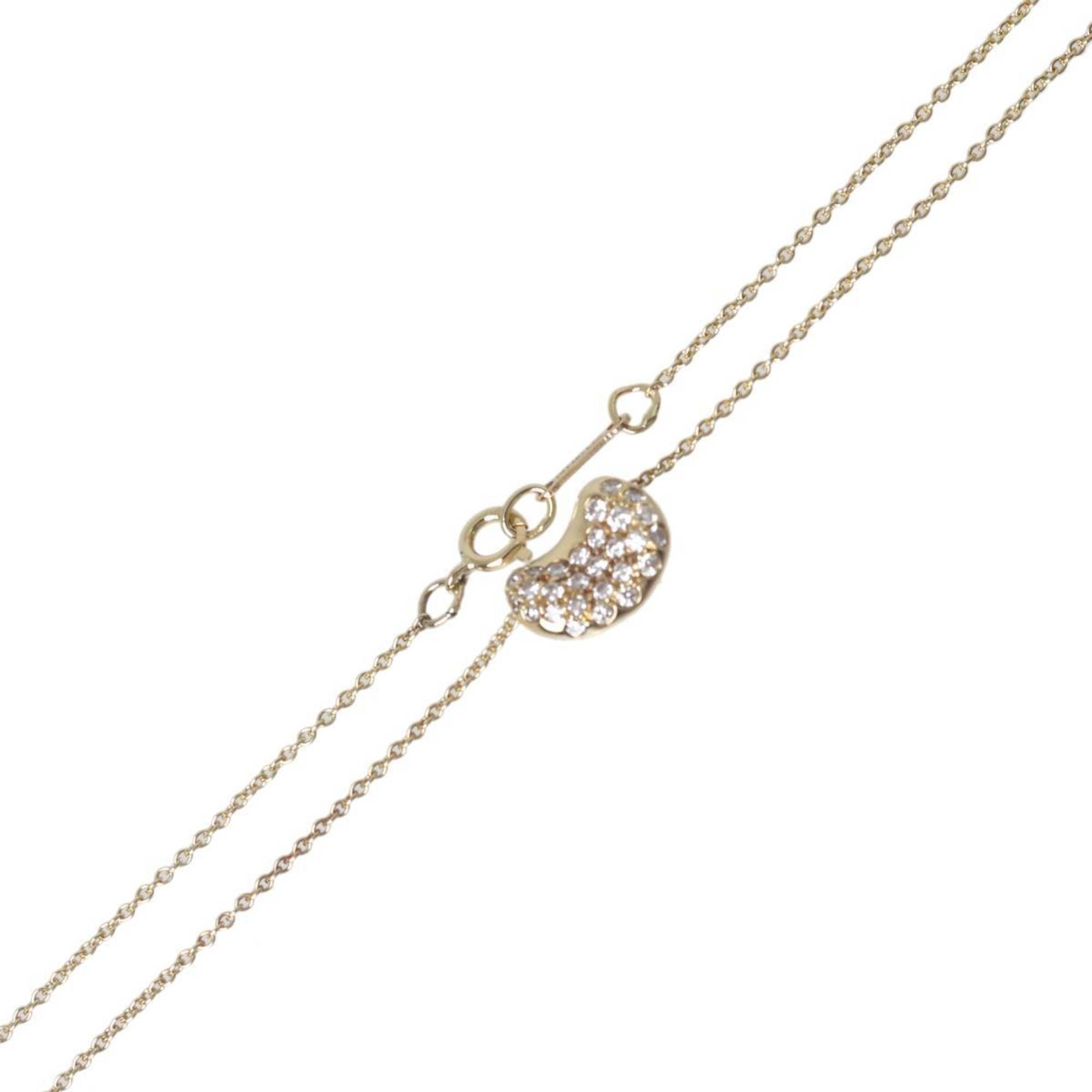 Tiffany & Co. Pavé Diamond Bean Necklace PERETTI 750 18K Gold 3.0g