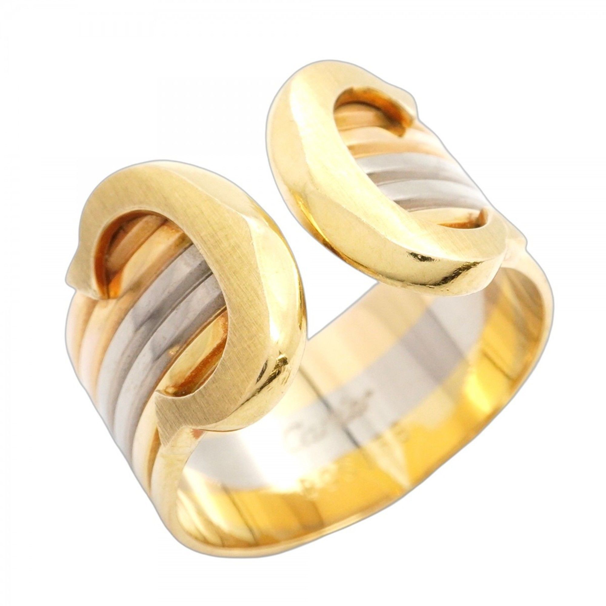Cartier 2C Ring, 18K Yellow Gold, White Pink #57, for Men and Women