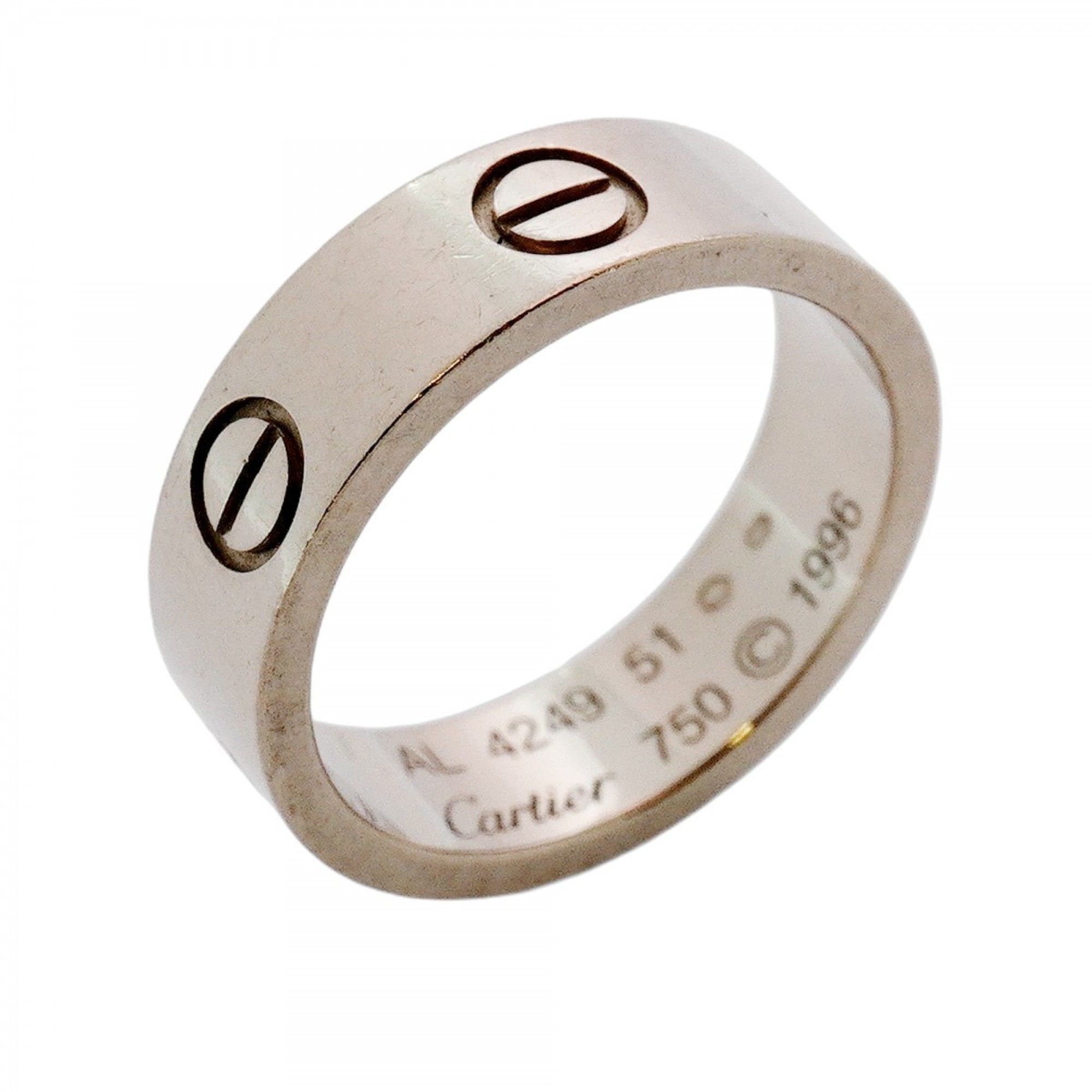 Cartier Love Ring 18KWG White Gold #51 Women's