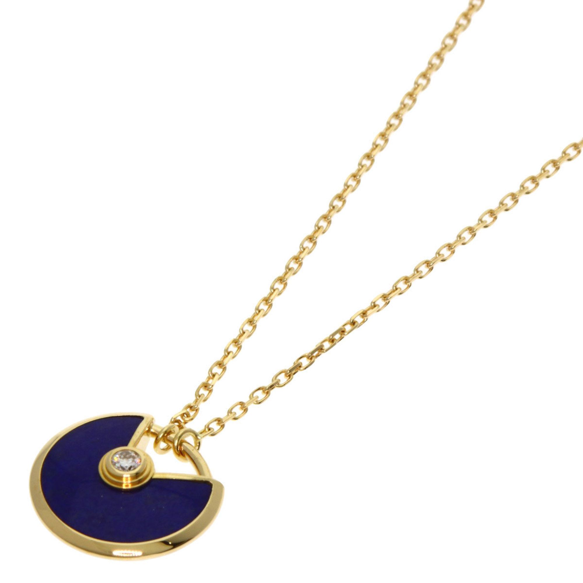Cartier Amulette de Lapis Lazuli and Diamond Necklace in 18K Yellow Gold for Women