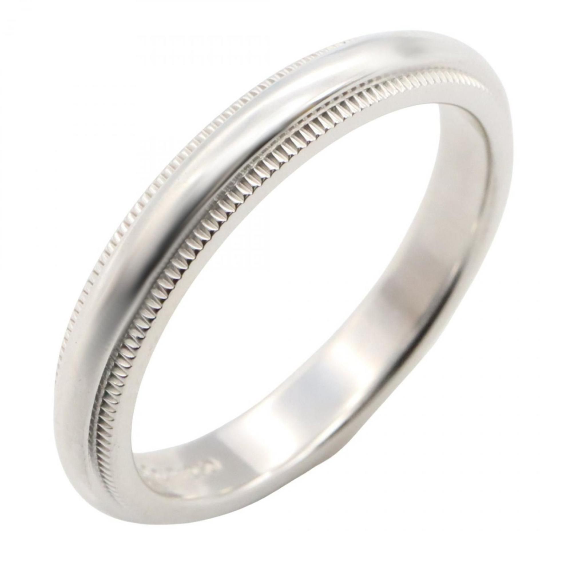 Tiffany & Co. Milgrain Ring, Pt950 Platinum, Men's and Women's, Silver