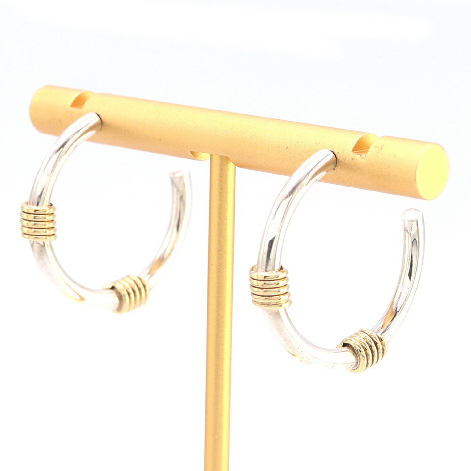 Tiffany & Co. Bandwidth 2-Wire Earrings, 925 Sterling Silver, 18K Yellow Gold, and Gold.