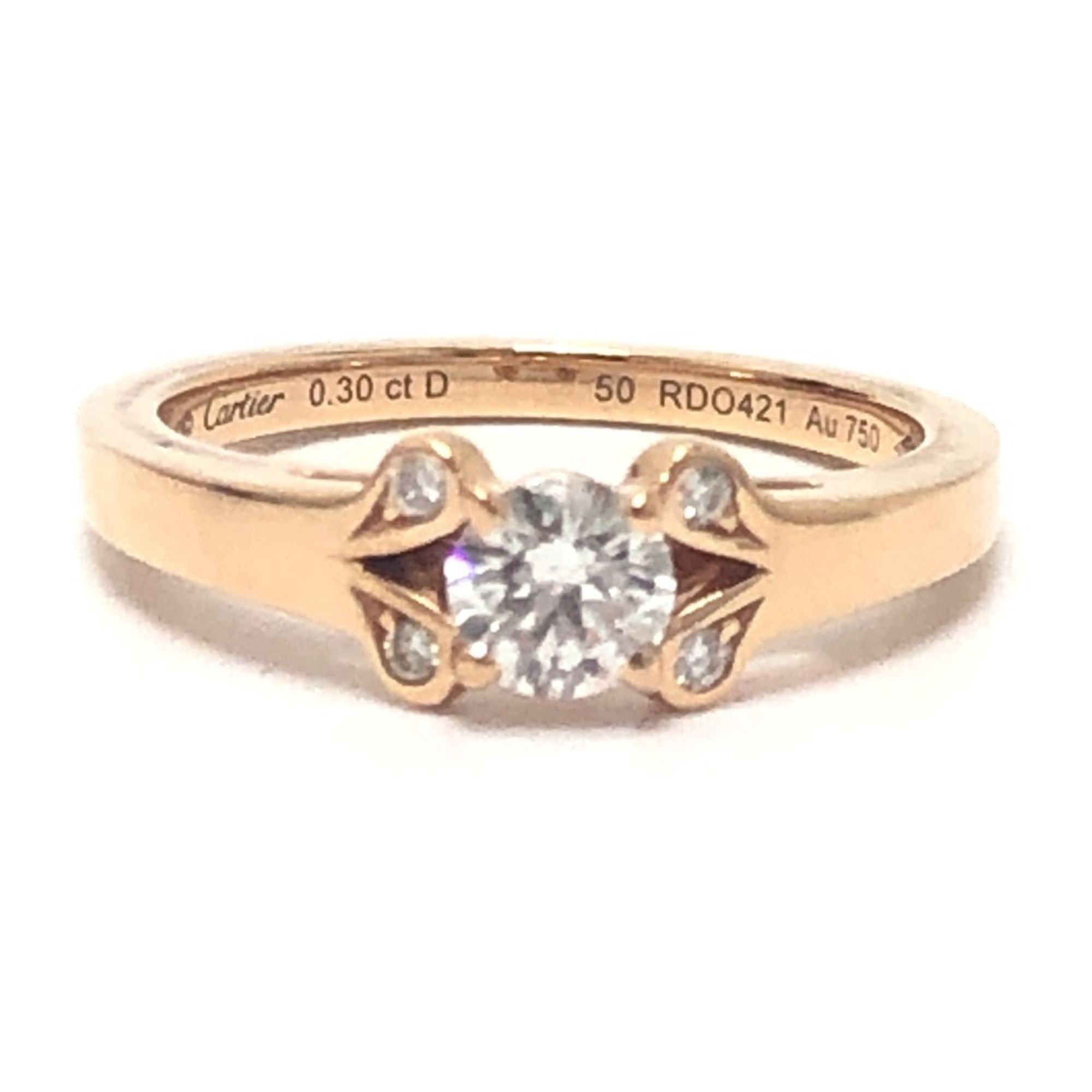 CARTIER Cartier Ballerina Solitaire Jewelry Accessory Diamond D0.30 Ring 18KPG Women's Gold