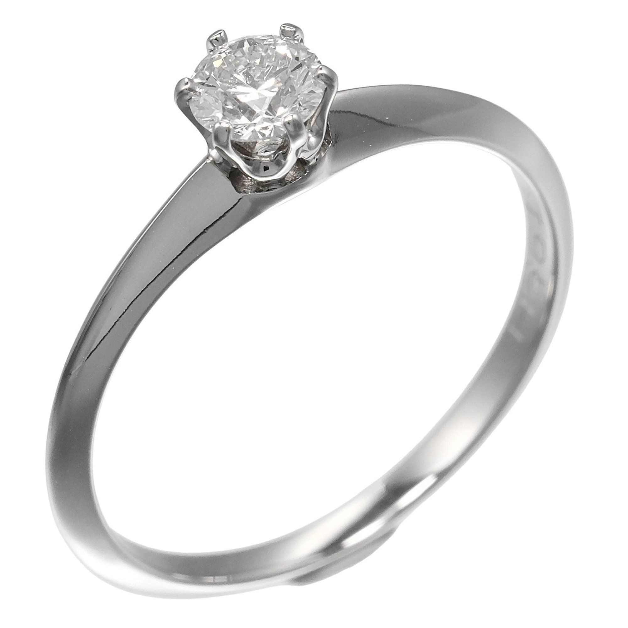 Tiffany & Co. solitaire ring, size 8.5, in platinum (Pt950) with a diamond, weighing approximately 1