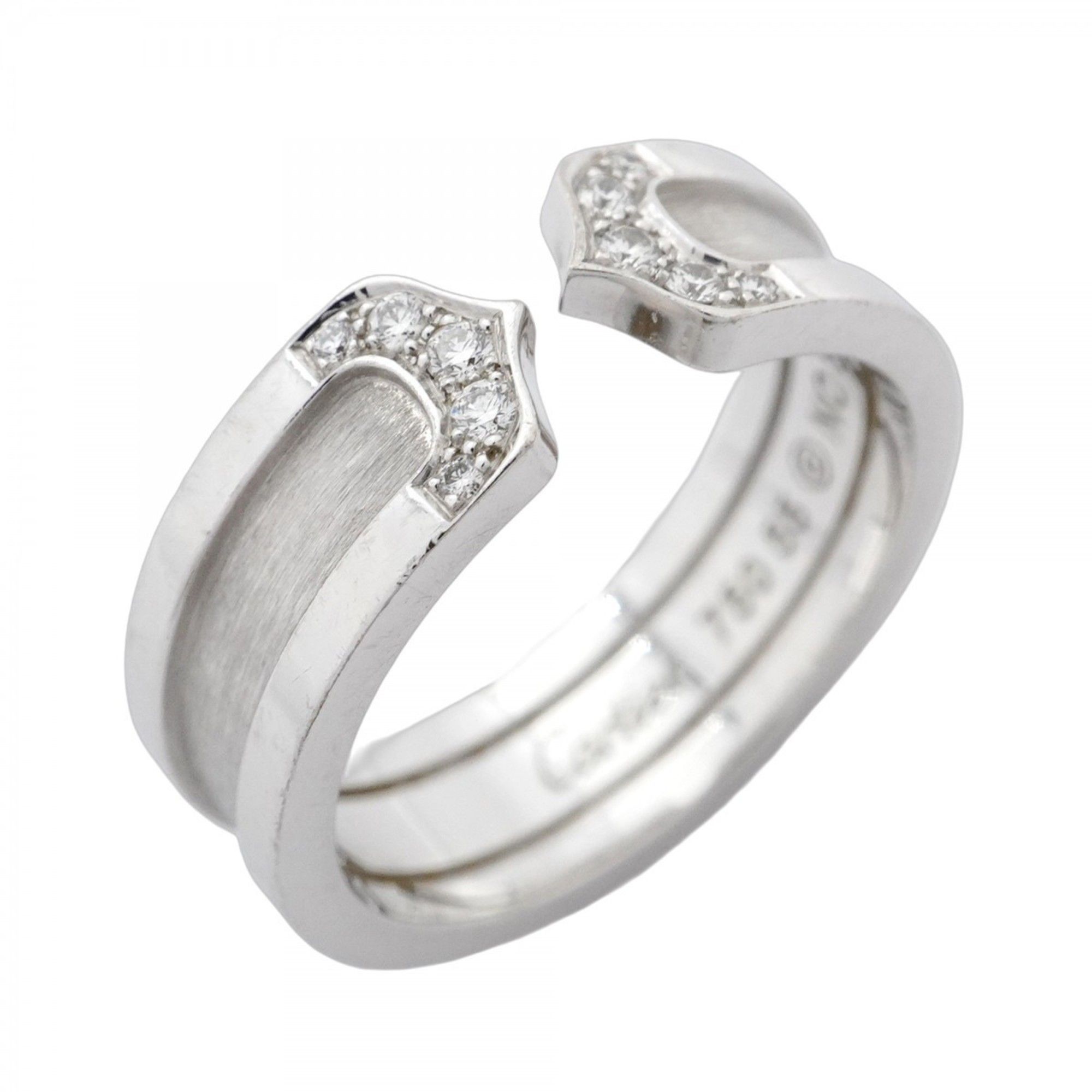 Cartier Ring C2 18KWG White Gold Diamond #55 Men's Women's