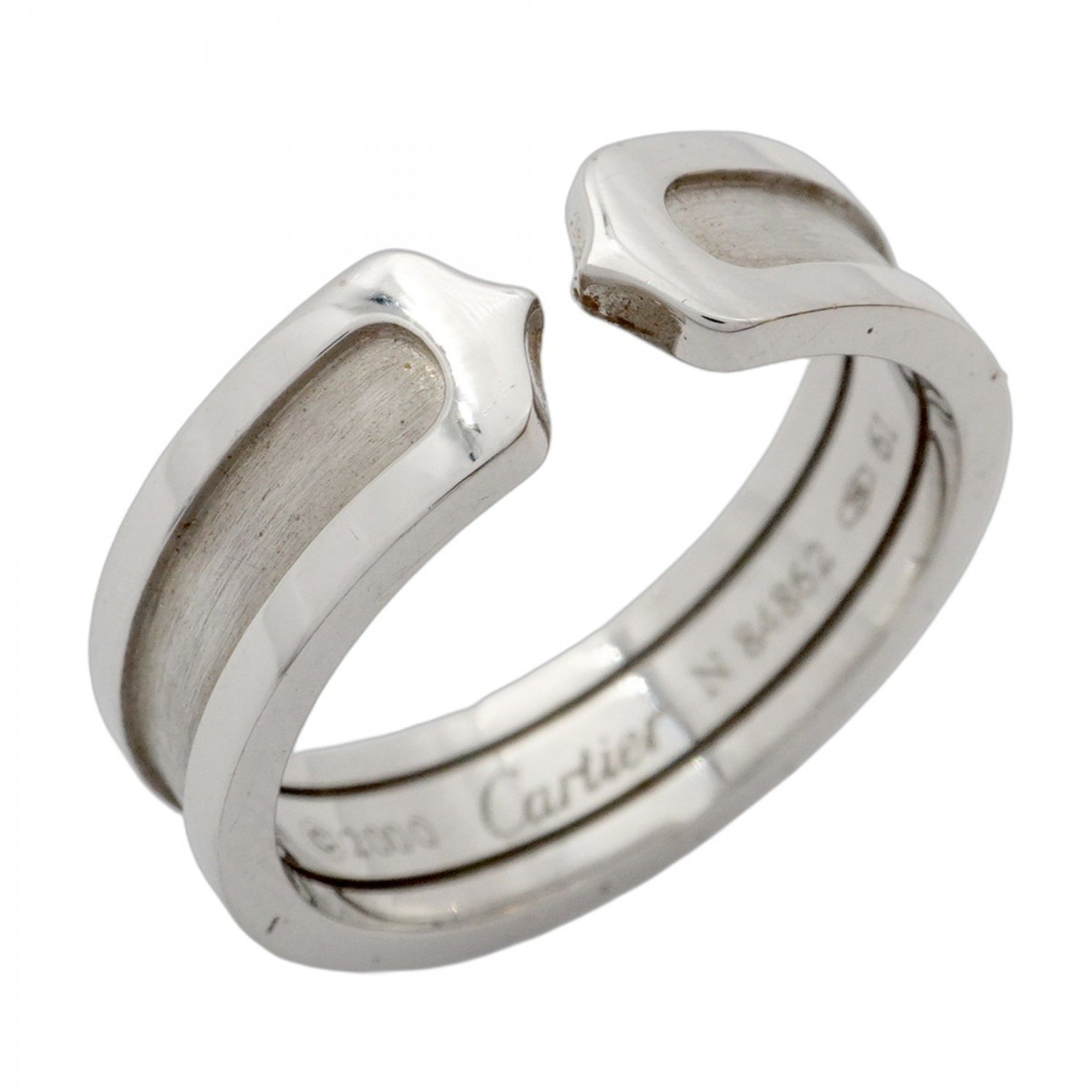 Cartier Ring C2 18KWG White Gold #61 for Men and Women