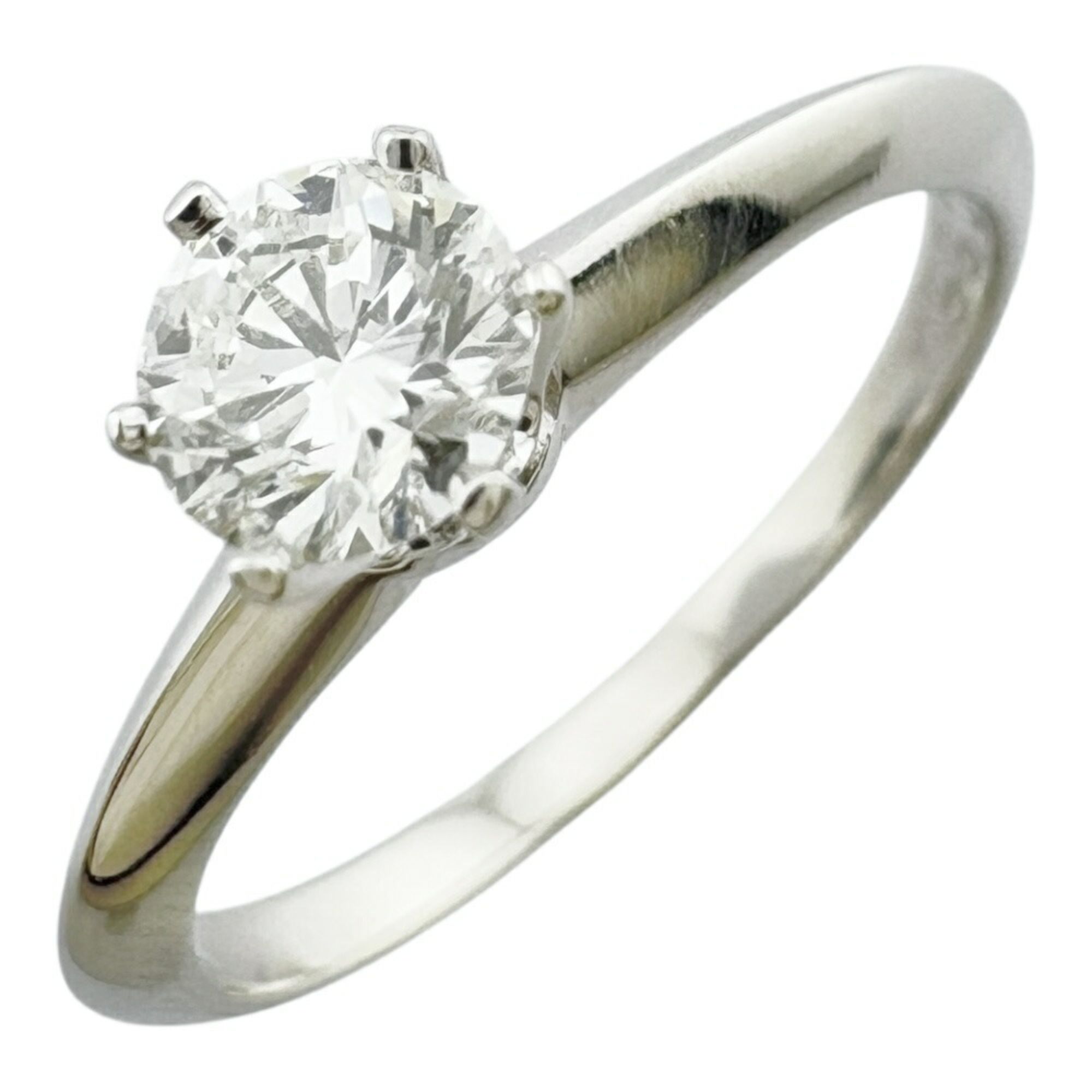 Tiffany & Co. Women's Solitaire Ring, Size 9, Pt950 Platinum with 0.35ct Diamond.