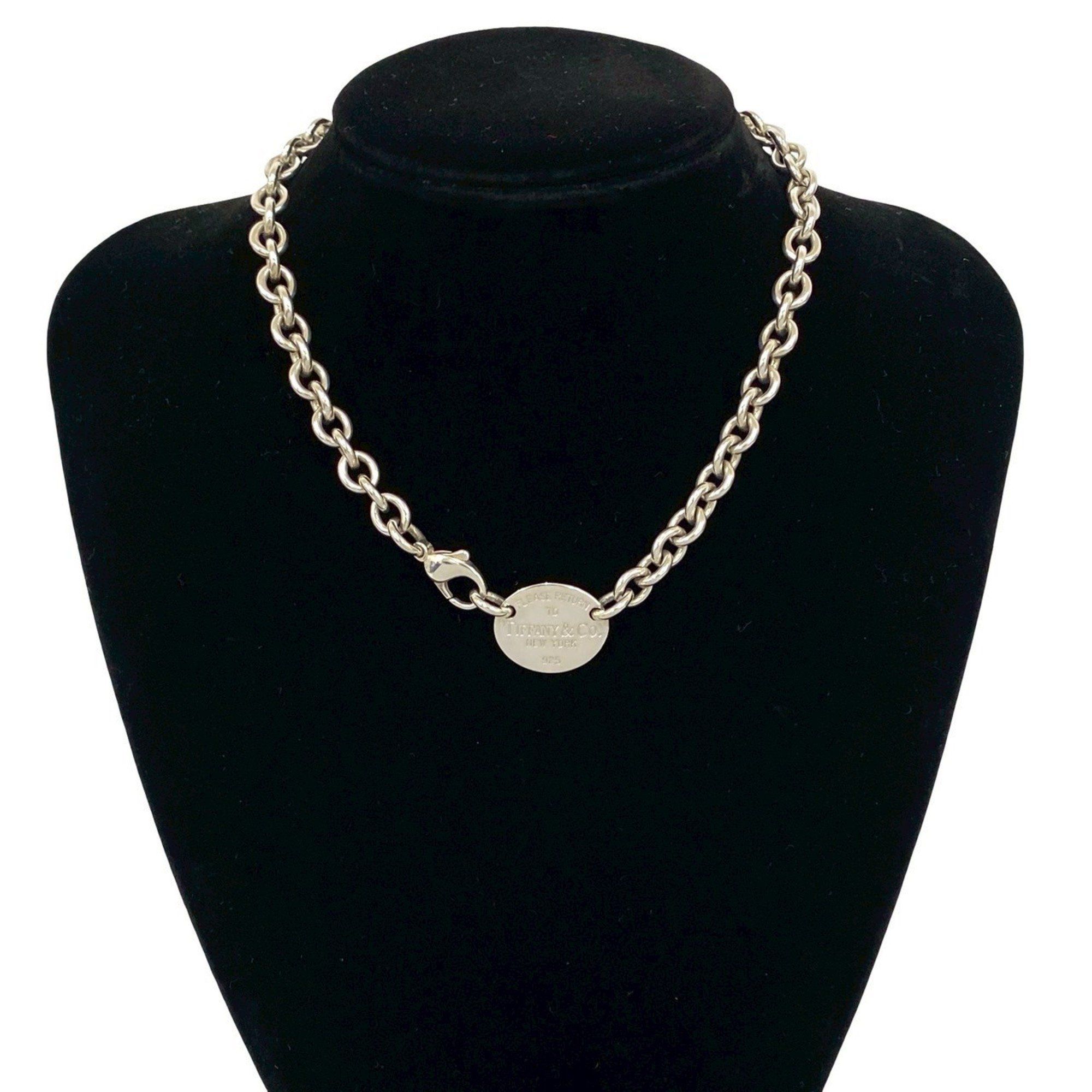 TIFFANY & Co. Tiffany Return to Oval Necklace, 925 Sterling Silver, Chain Pendant, 32695