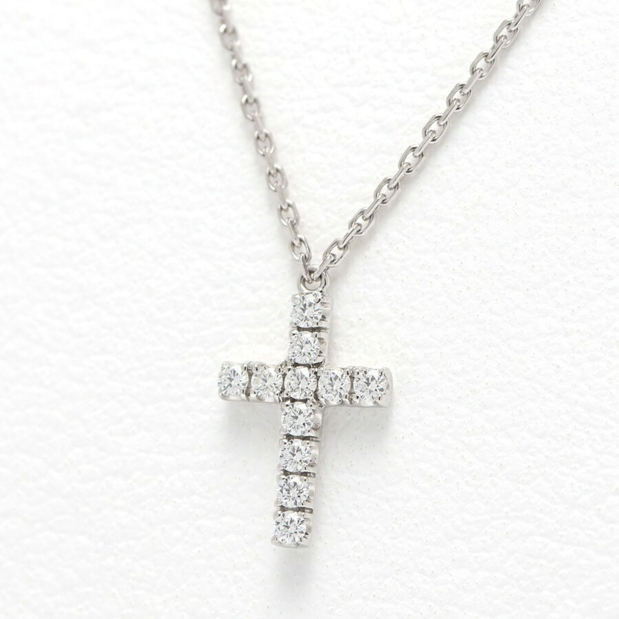Cartier Symbol Cross Necklace B722170 18KWG Diamond 41 cm H-158625