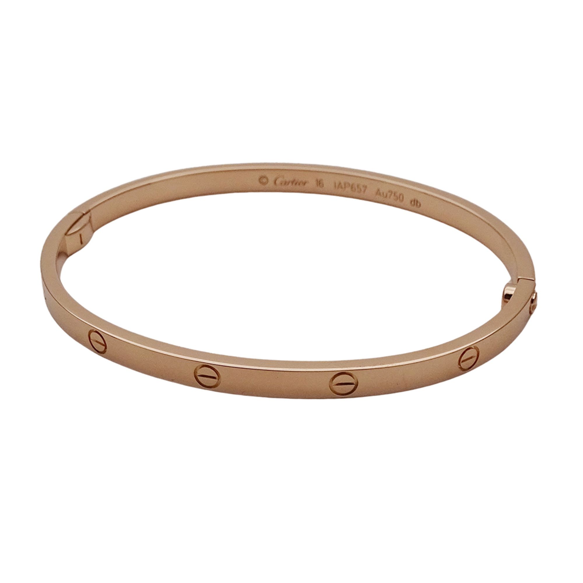 Cartier bracelet for women, men and unisex brand 750PG LOVE Love Bracelet SM #16 Pink Gold Jewelry P