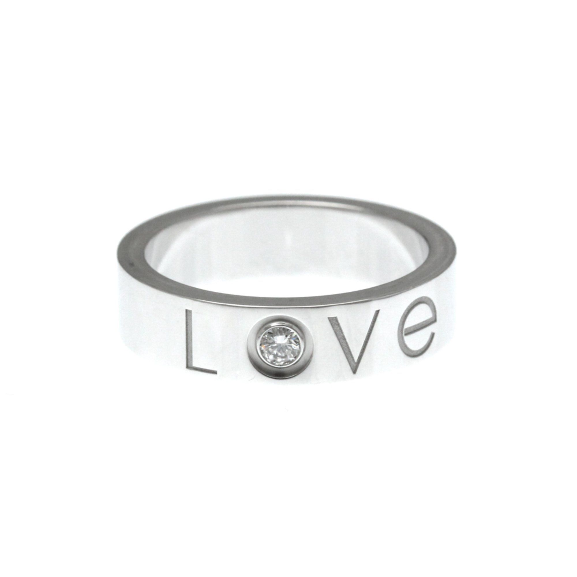 Cartier Love Ring 1P Diamond White Gold (18K) Fashion Diamond Band Ring Silver