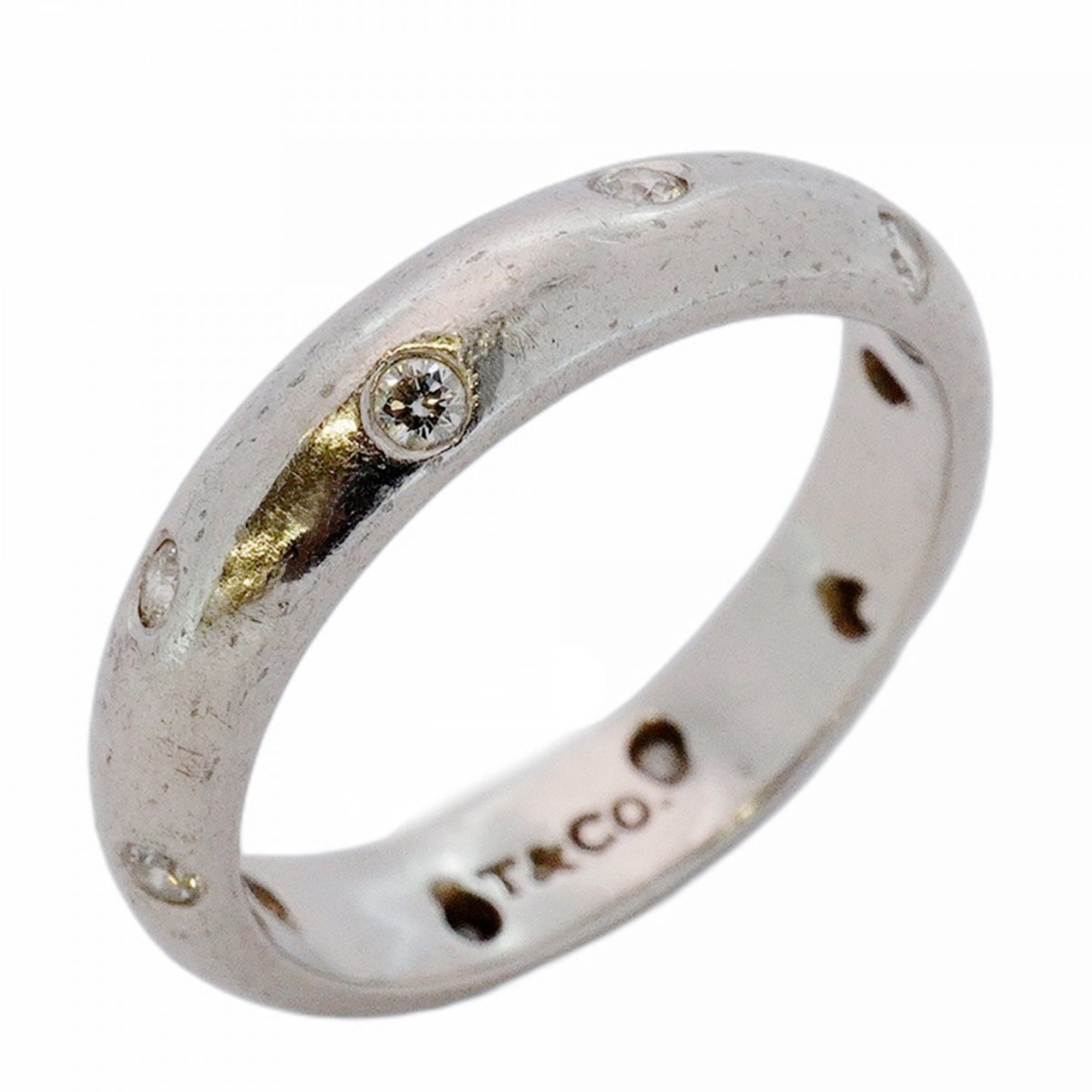 Tiffany Ring Dots Pt950 Platinum Diamond Women's Size 12