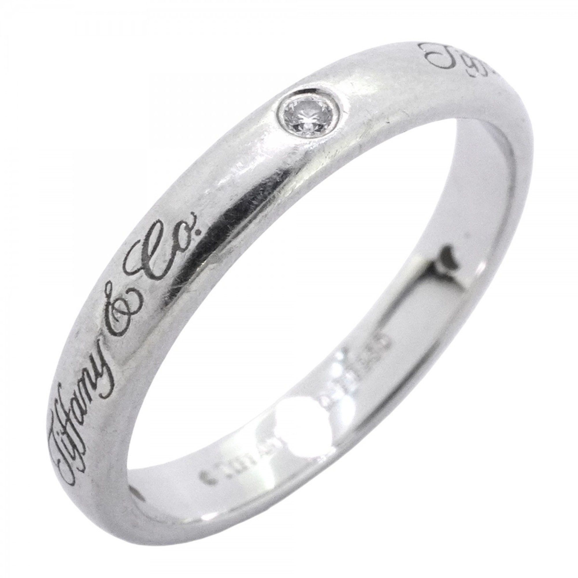 Tiffany Lucida Notes 3PD Ring, Pt950 Platinum with Diamonds, Size 11, Women's