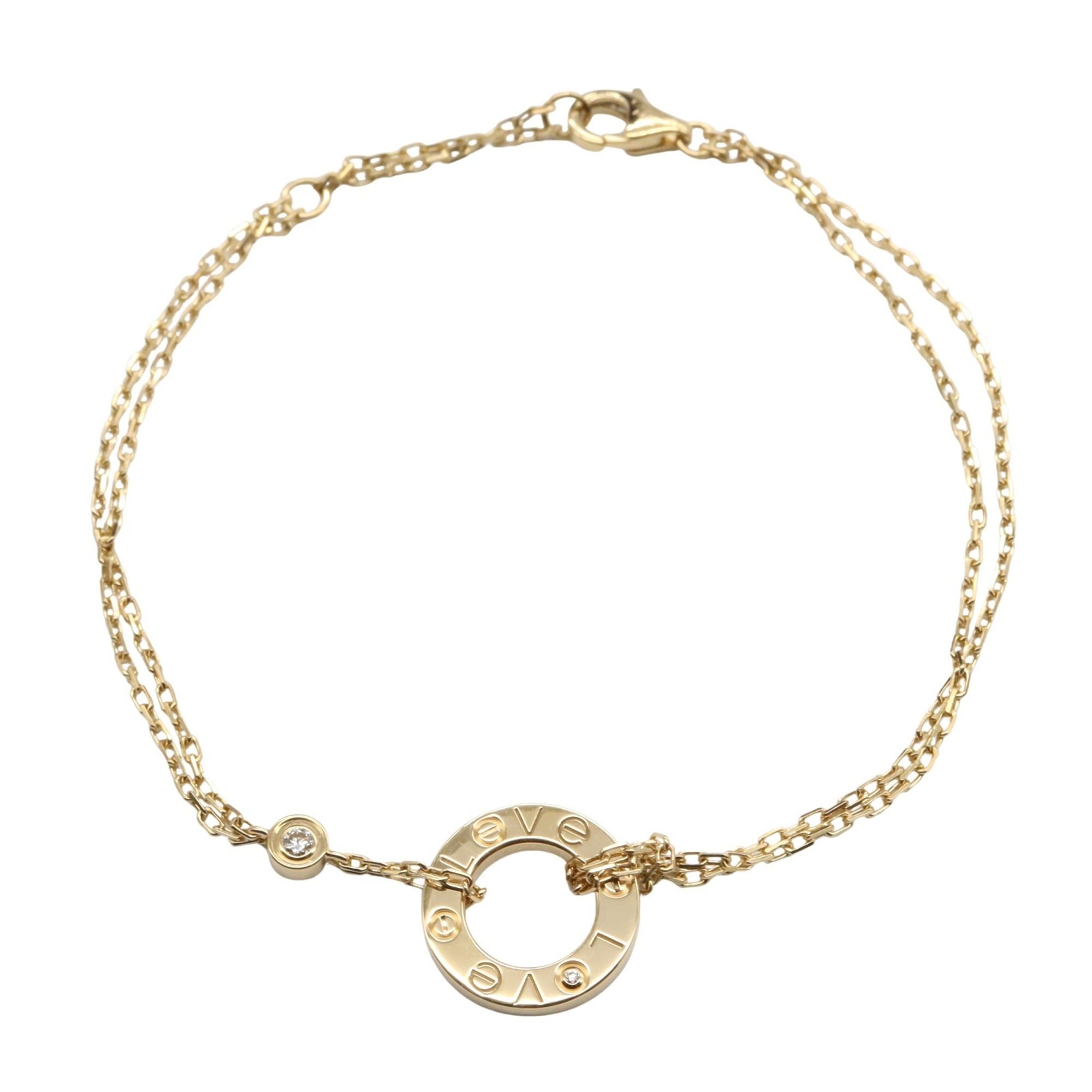 Cartier Love Circle Bracelet 2PD Accessory K18 (Yellow Gold) Diamond Women's Clear