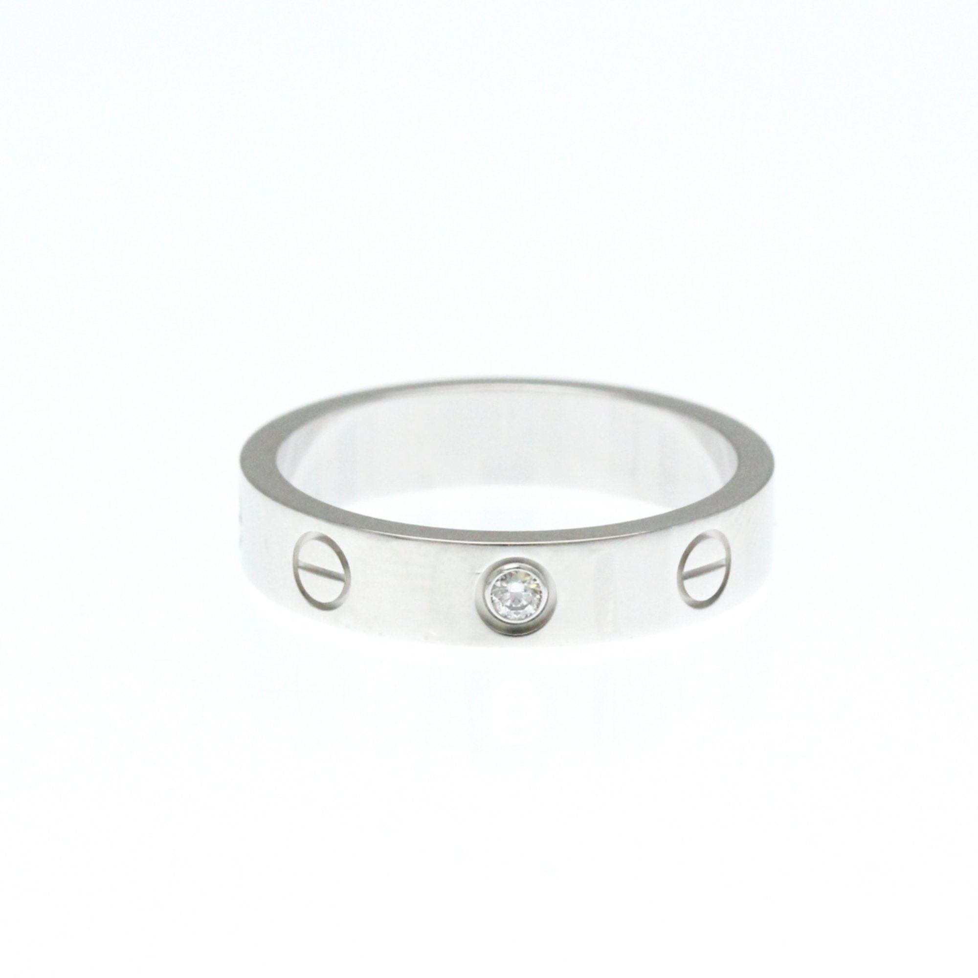 Cartier Mini Love Ring 1P Diamond White Gold (18K) Fashion Diamond Band Ring Silver