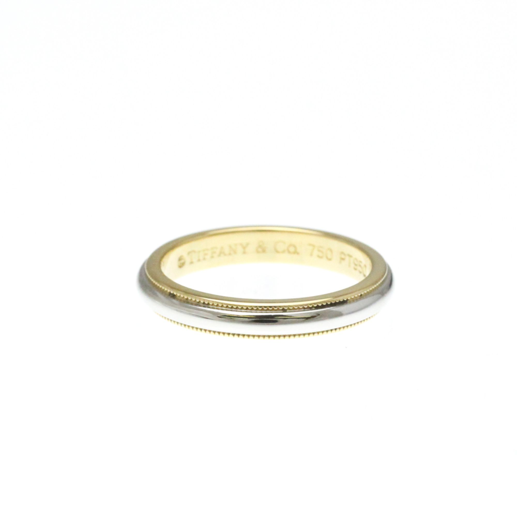 Tiffany Milgrain Ring Yellow Gold (18K),Platinum Fashion No Stone Band Ring Gold,Silver