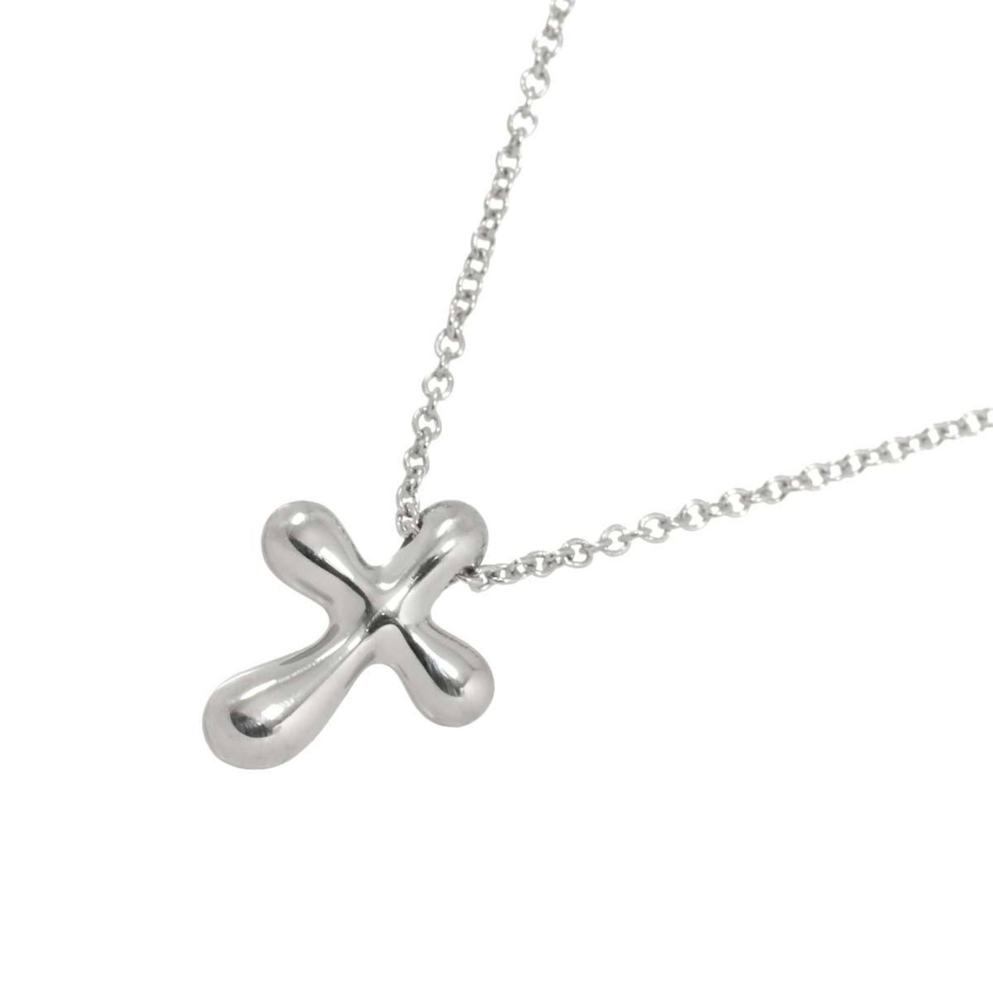 Tiffany & Co. Small Cross Necklace, 40cm, Platinum