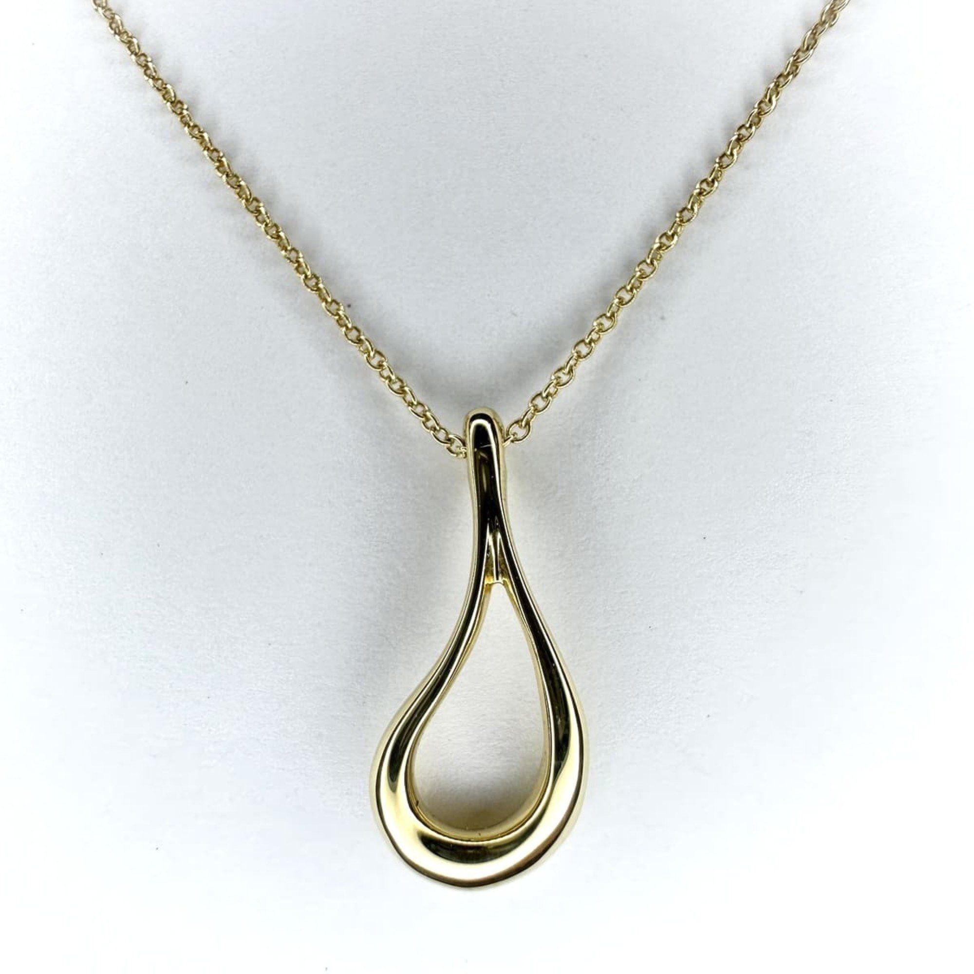 TIFFANY & Co. Tiffany Teardrop Necklace 18K White Gold 40cm for Men and Women