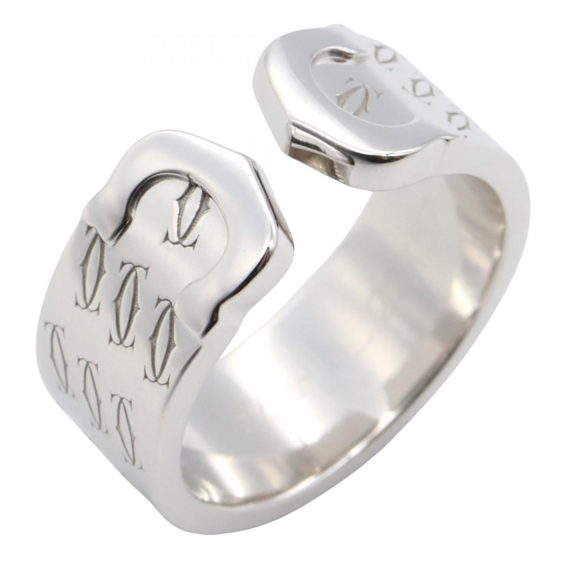 Cartier 2C Ring, 2000 Christmas Limited Edition, 18K White Gold, Women's, Silver