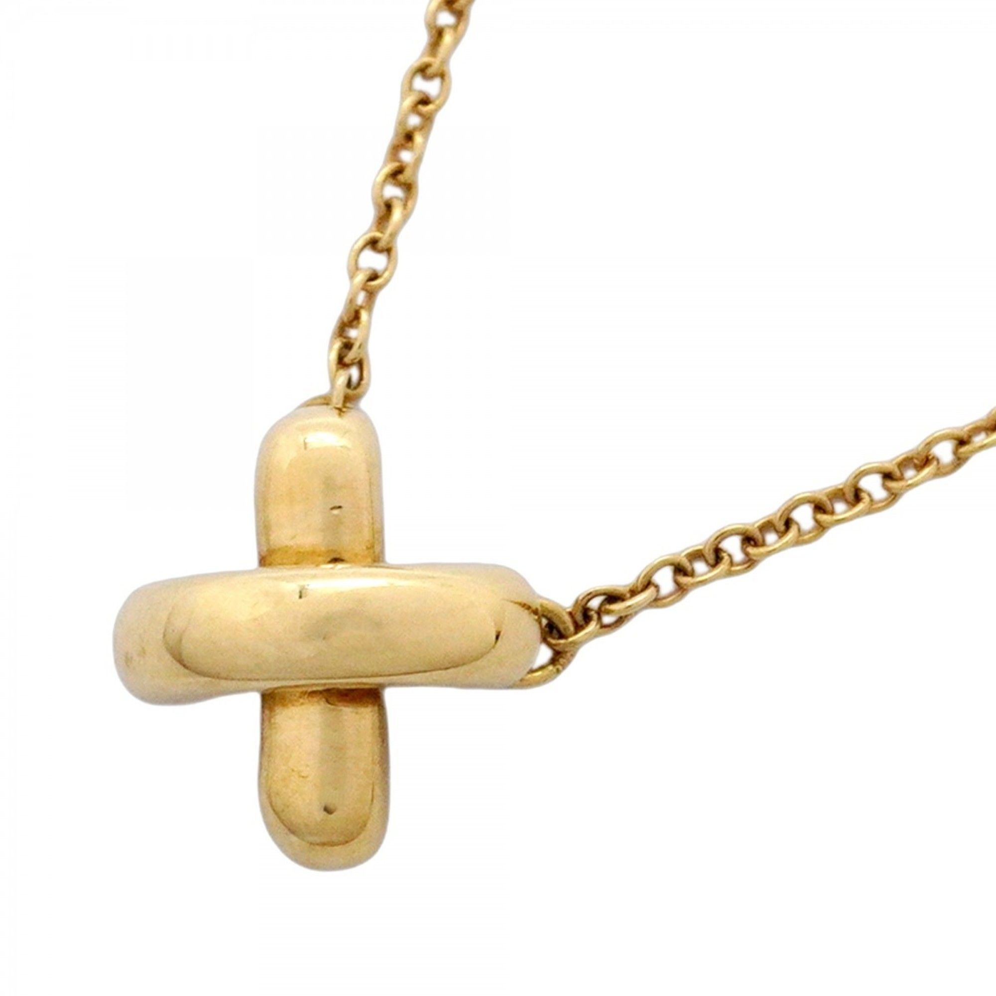 Tiffany Cross Stitch Necklace in 18KYG Yellow Gold for Women