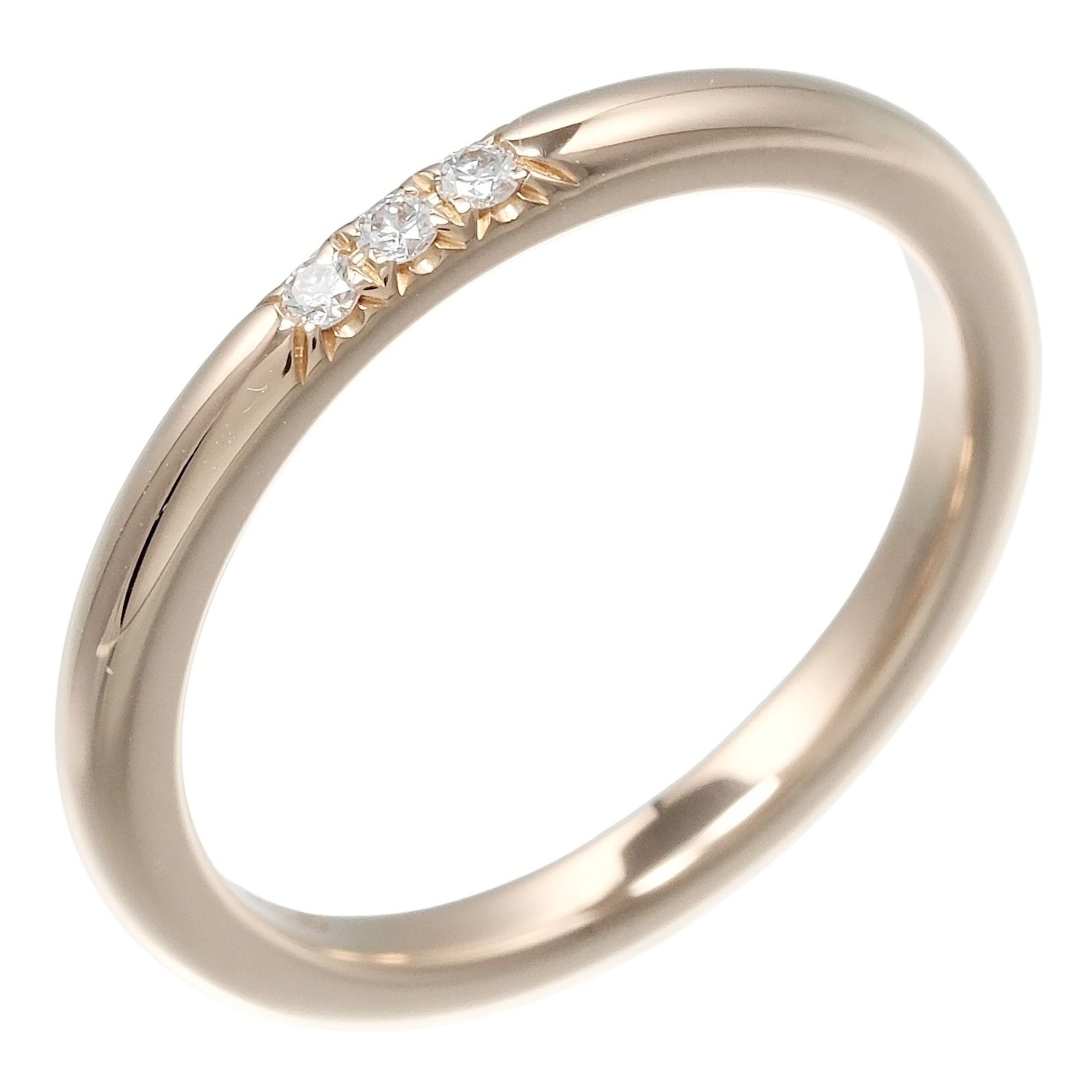 Tiffany & Co. Forever Wedding Ring, Classic Band, Size 6, 2mm Model, 18K Pink Gold with Three Diamon