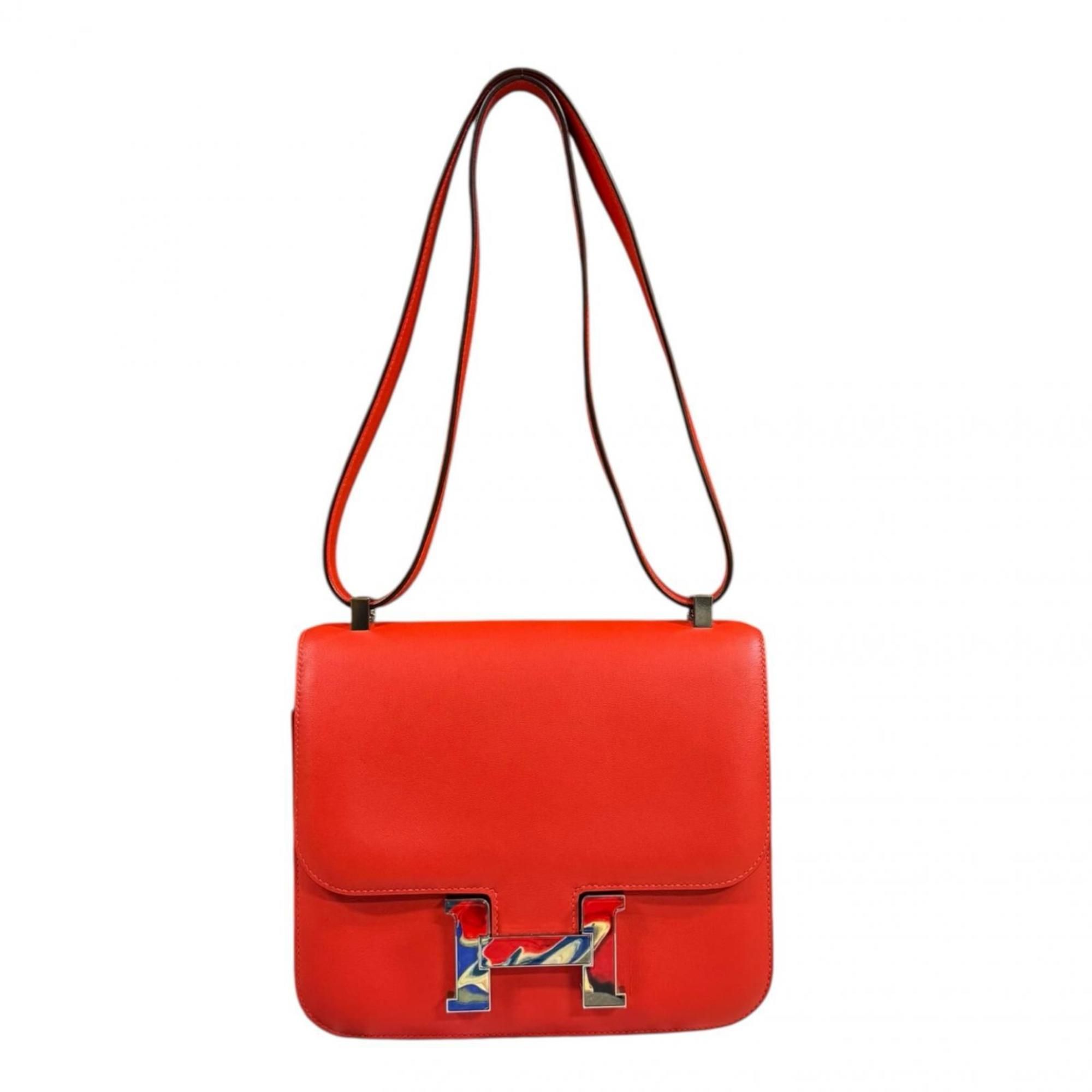Hermès Marble Rock Constance III 24 Shoulder Bag, Epsom Leather, Orange, Women's, HERMES